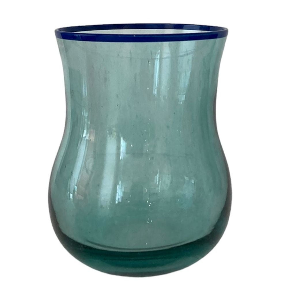 Ottoman Tulip Tumblers in Colored Glass with Contrast Rim For Sale