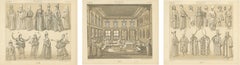 Ottoman Turkey Costume & Interior Lithographs, Paris c.1888 Set of 3