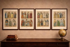 Ottoman Turkey Costume Lithographs Set of 4, Hand Colored, Paris c.1888