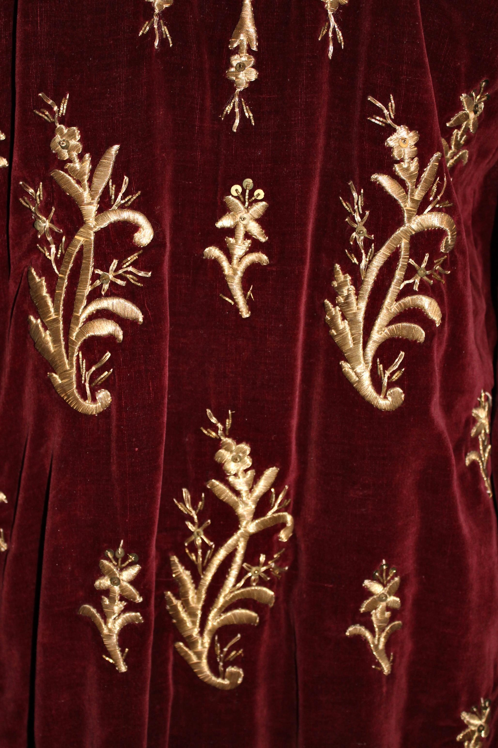 Ottoman Turkish 'Bindalli' Wedding Dress, Hand Embroidered Gold Thread 5