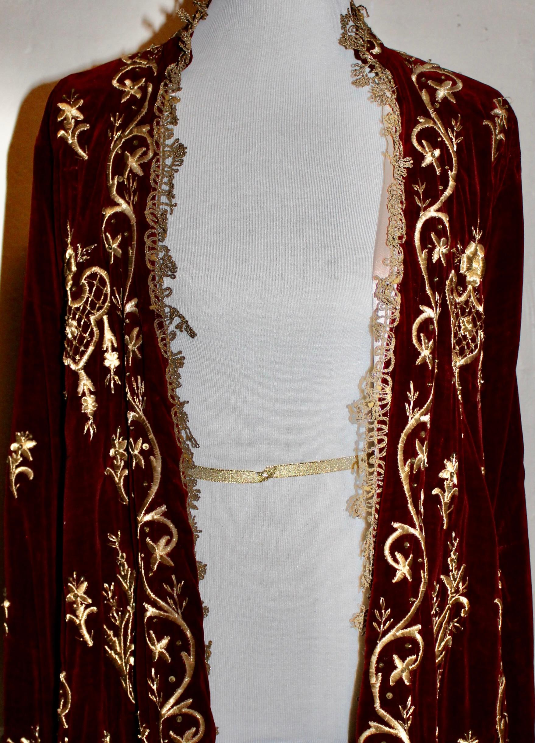Black Ottoman Turkish 'Bindalli' Wedding Dress, Hand Embroidered Gold Thread