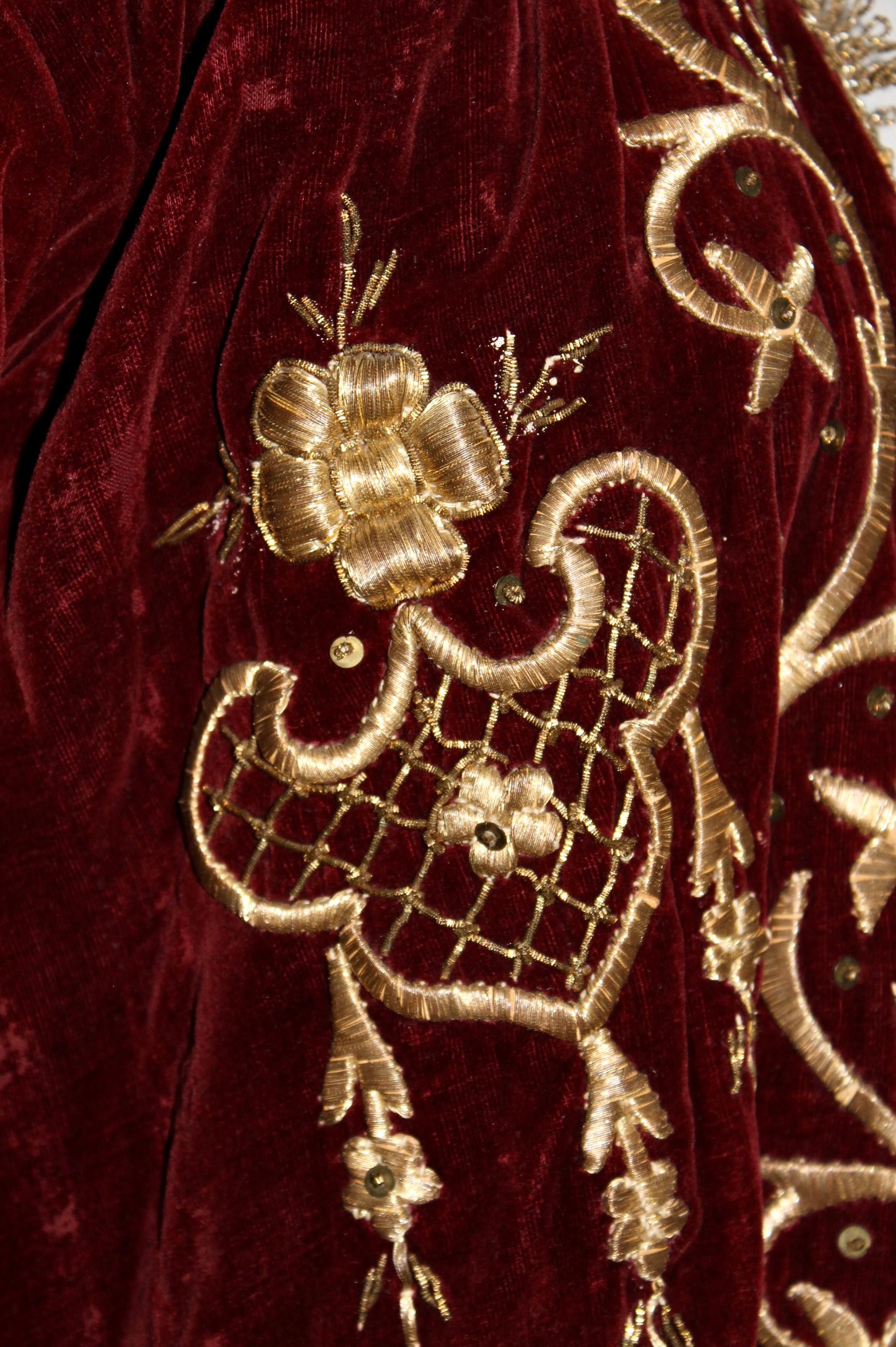 Ottoman Turkish 'Bindalli' Wedding Dress, Hand Embroidered Gold Thread 2