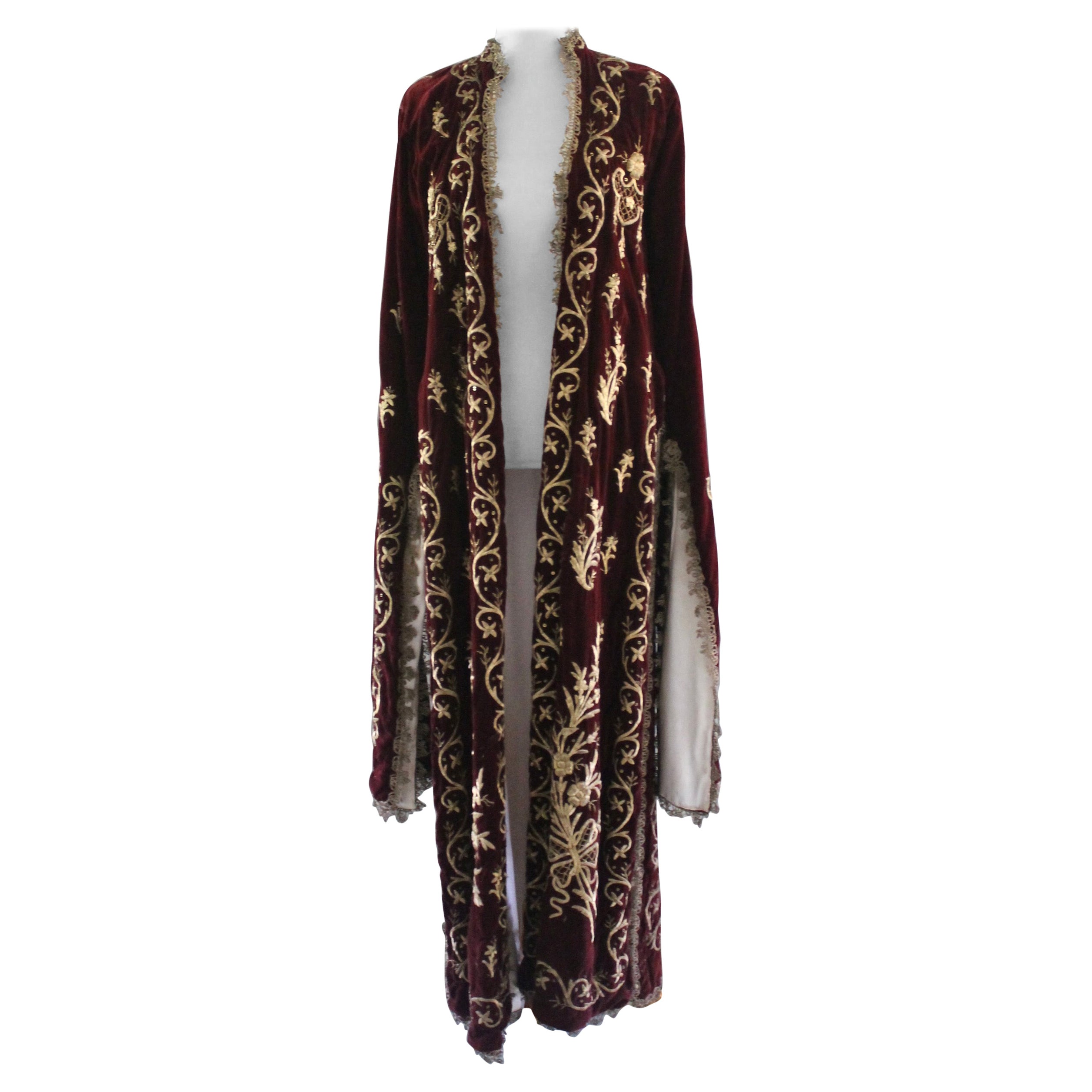 Ottoman Turkish 'Bindalli' Wedding Dress, Hand Embroidered Gold Thread