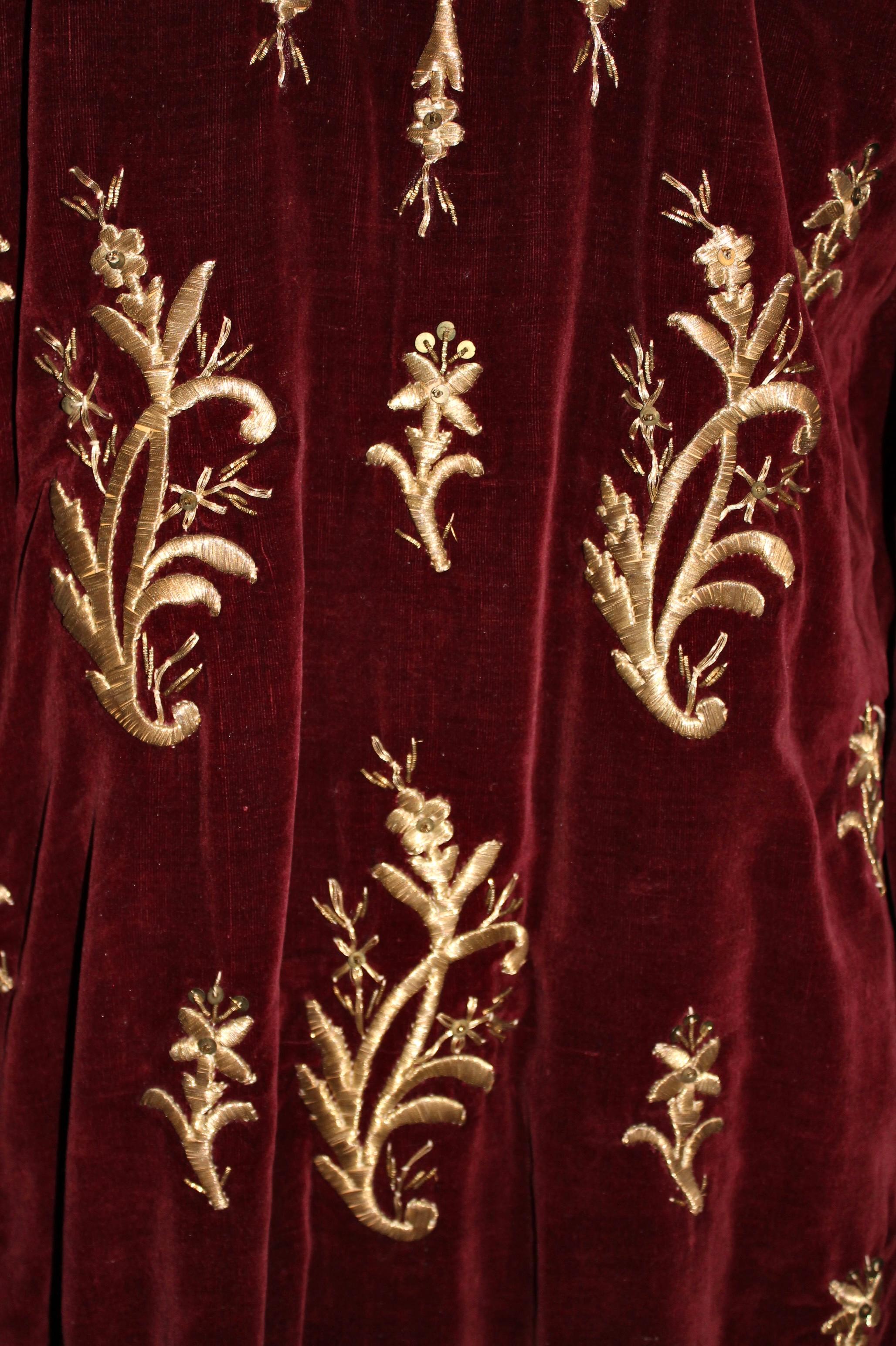 Ottoman Turkish 'Bindalli' Wedding Dress Hand Embroidered Gold Thread Late 19c. For Sale 4