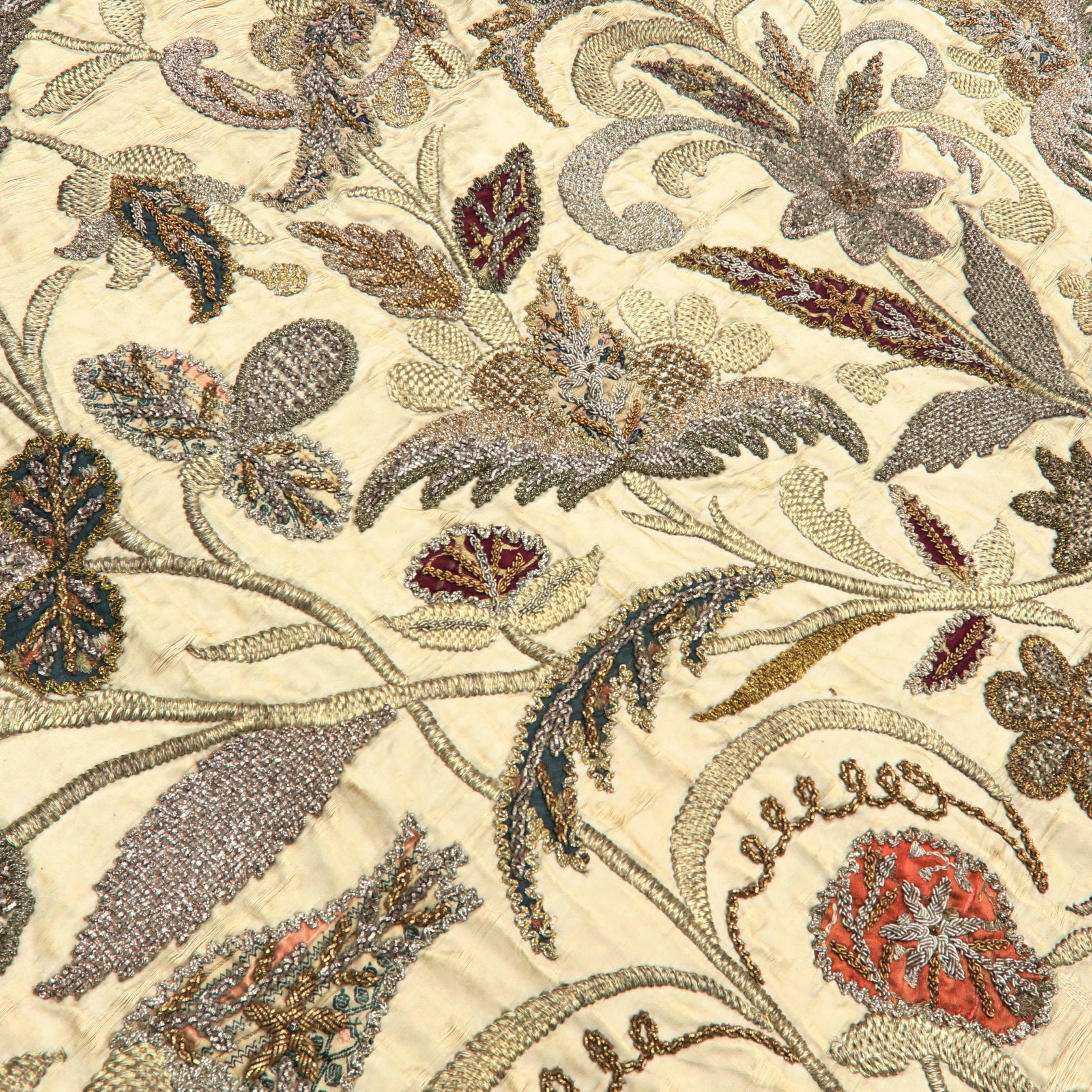Ottoman Turkish Goldwork Embroidered and Appliqué Panel: 