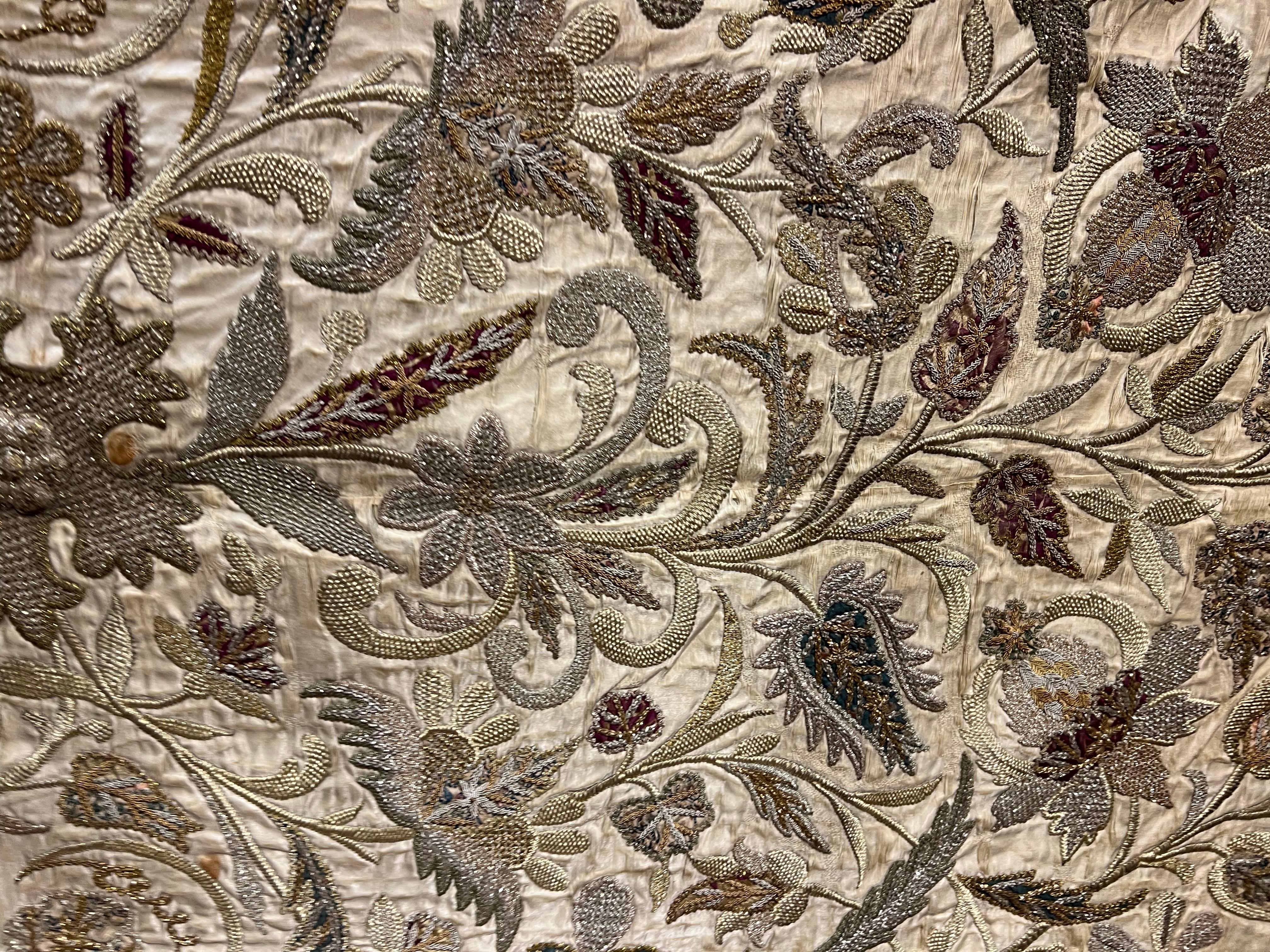 Ottoman Turkish Goldwork Embroidered and Appliqué Panel: 