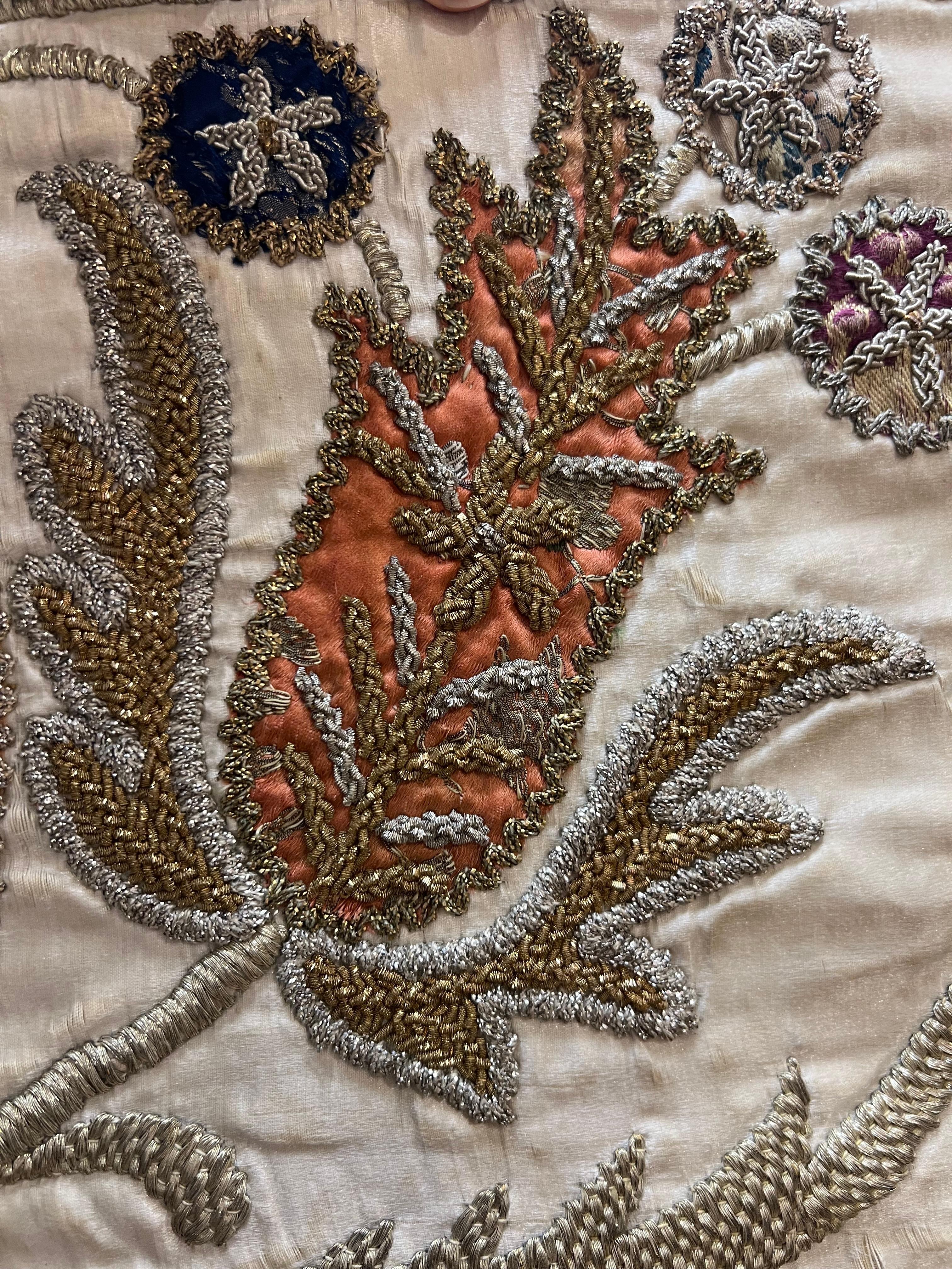 Ottoman Turkish Goldwork Embroidered and Appliqué Panel: 