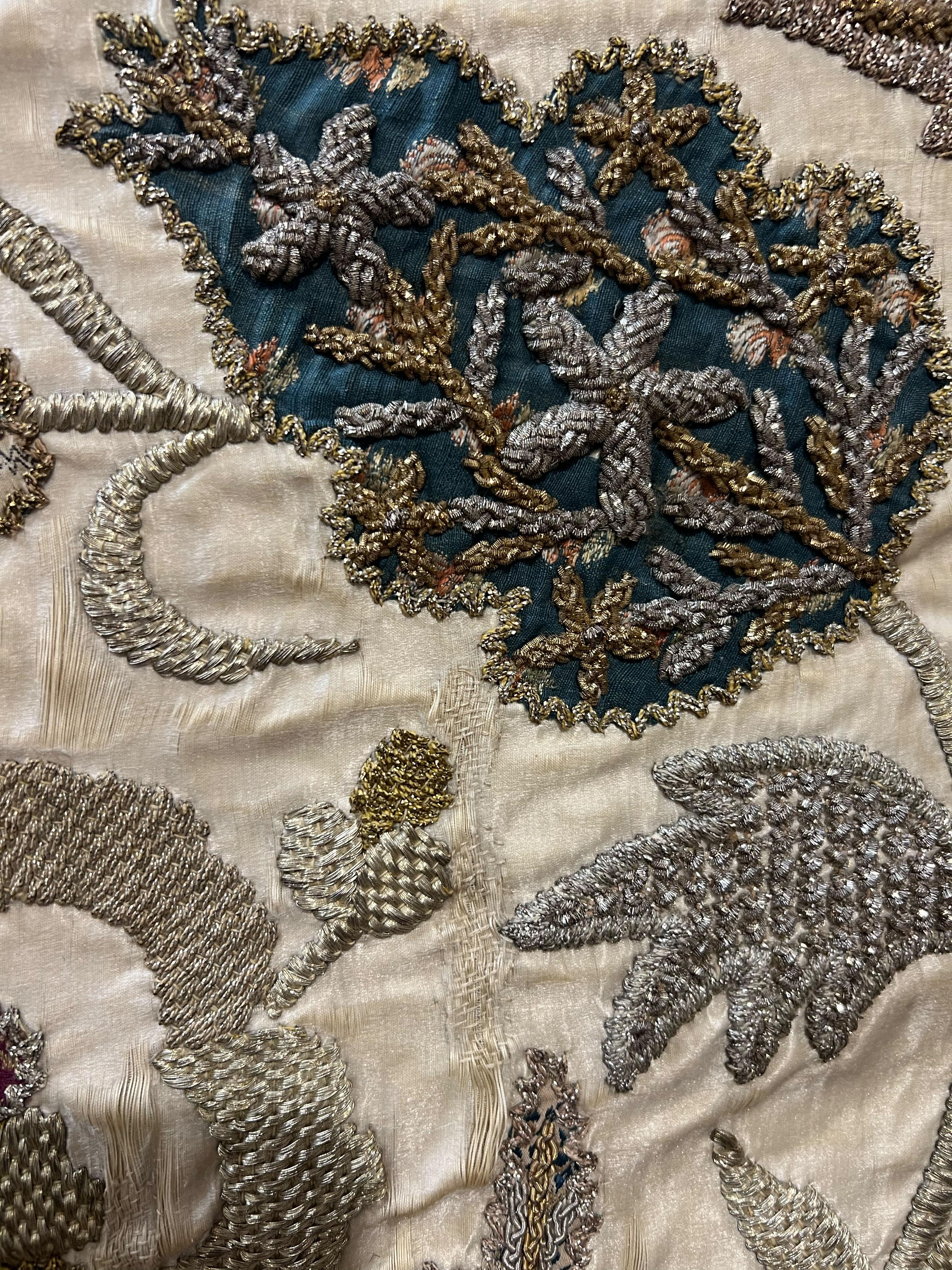 Ottoman Turkish Goldwork Embroidered and Appliqué Panel: 