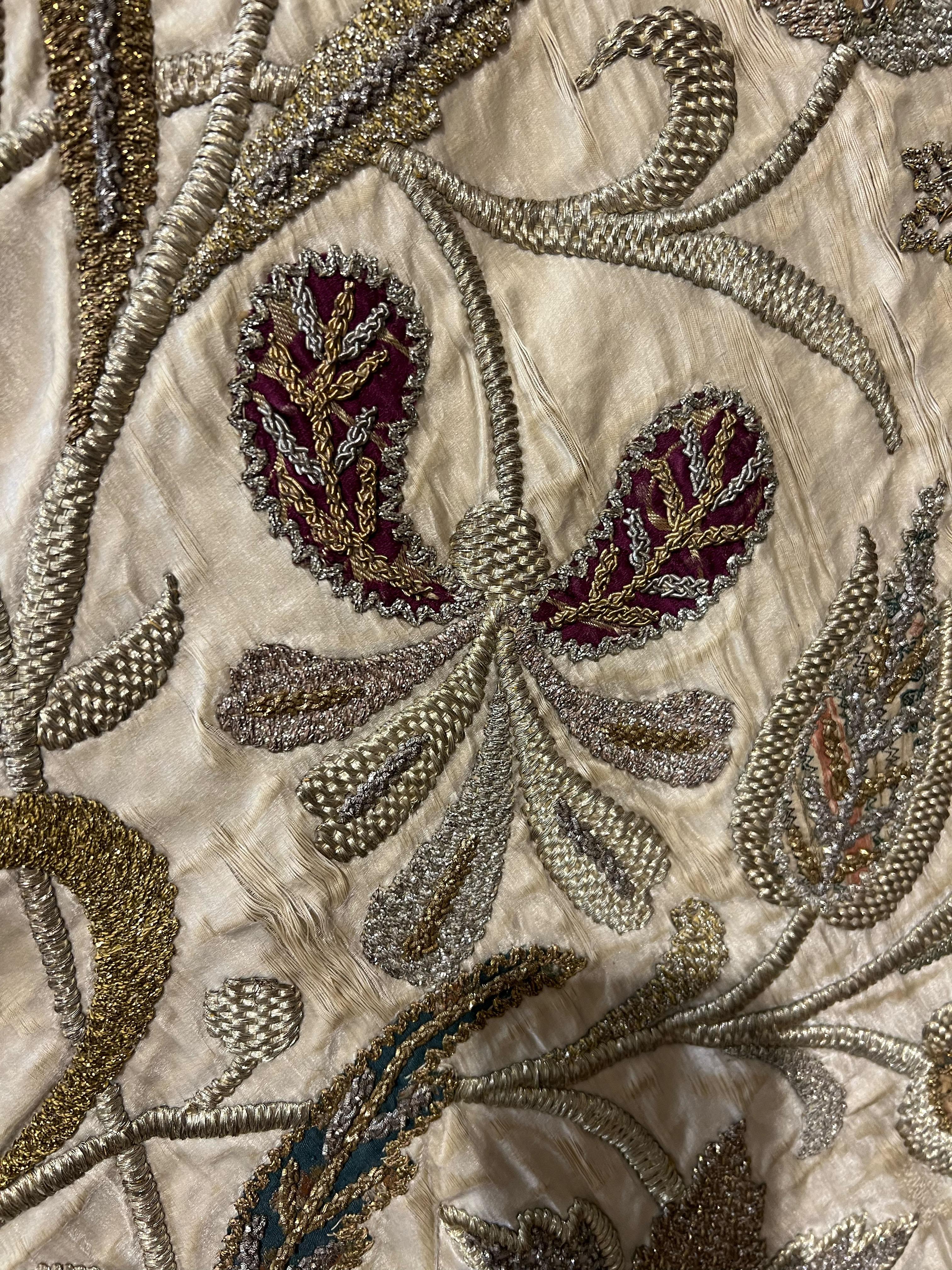 Ottoman Turkish Goldwork Embroidered and Appliqué Panel: 