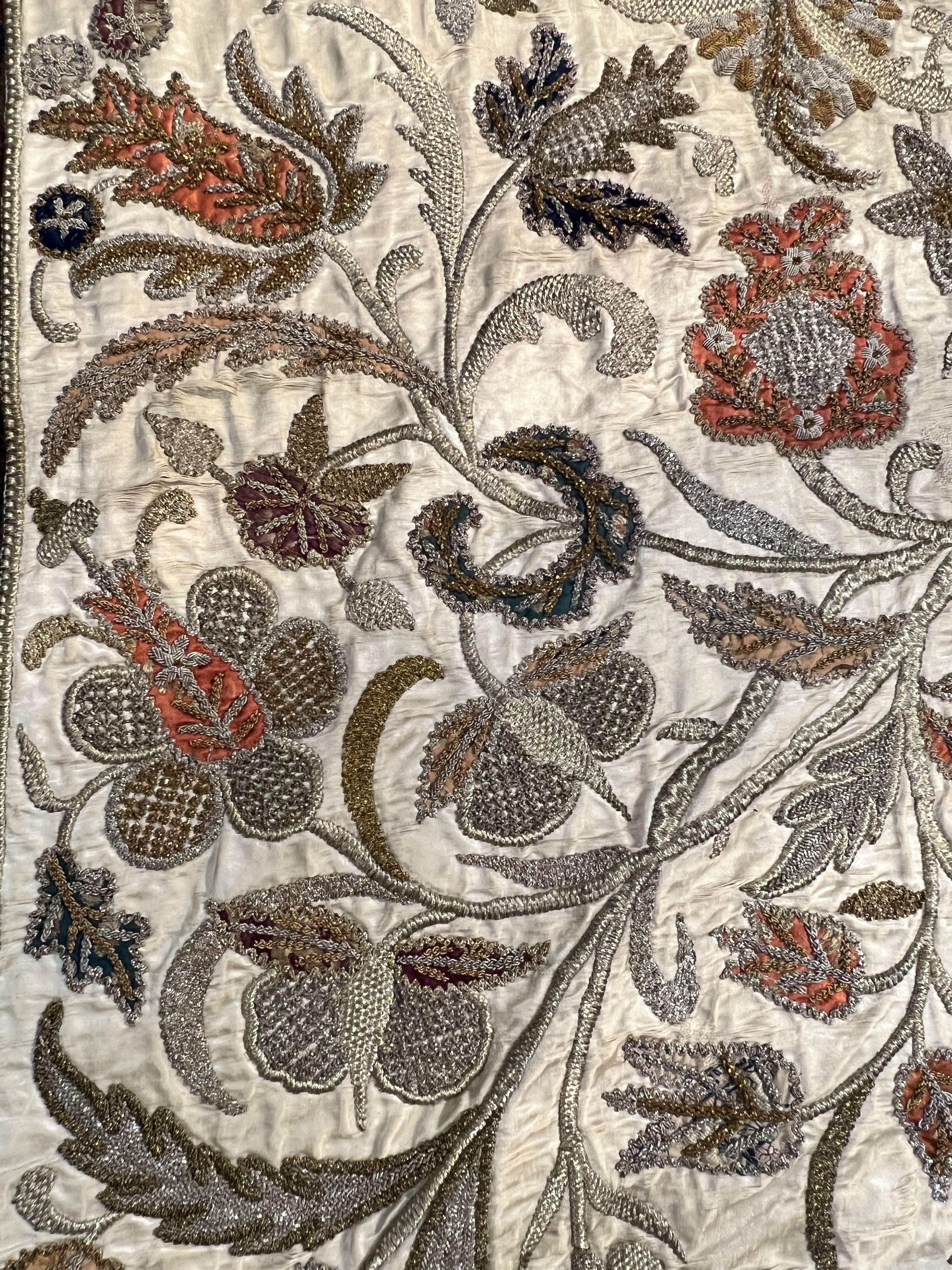 Ottoman Turkish Goldwork Embroidered and Appliqué Panel: 