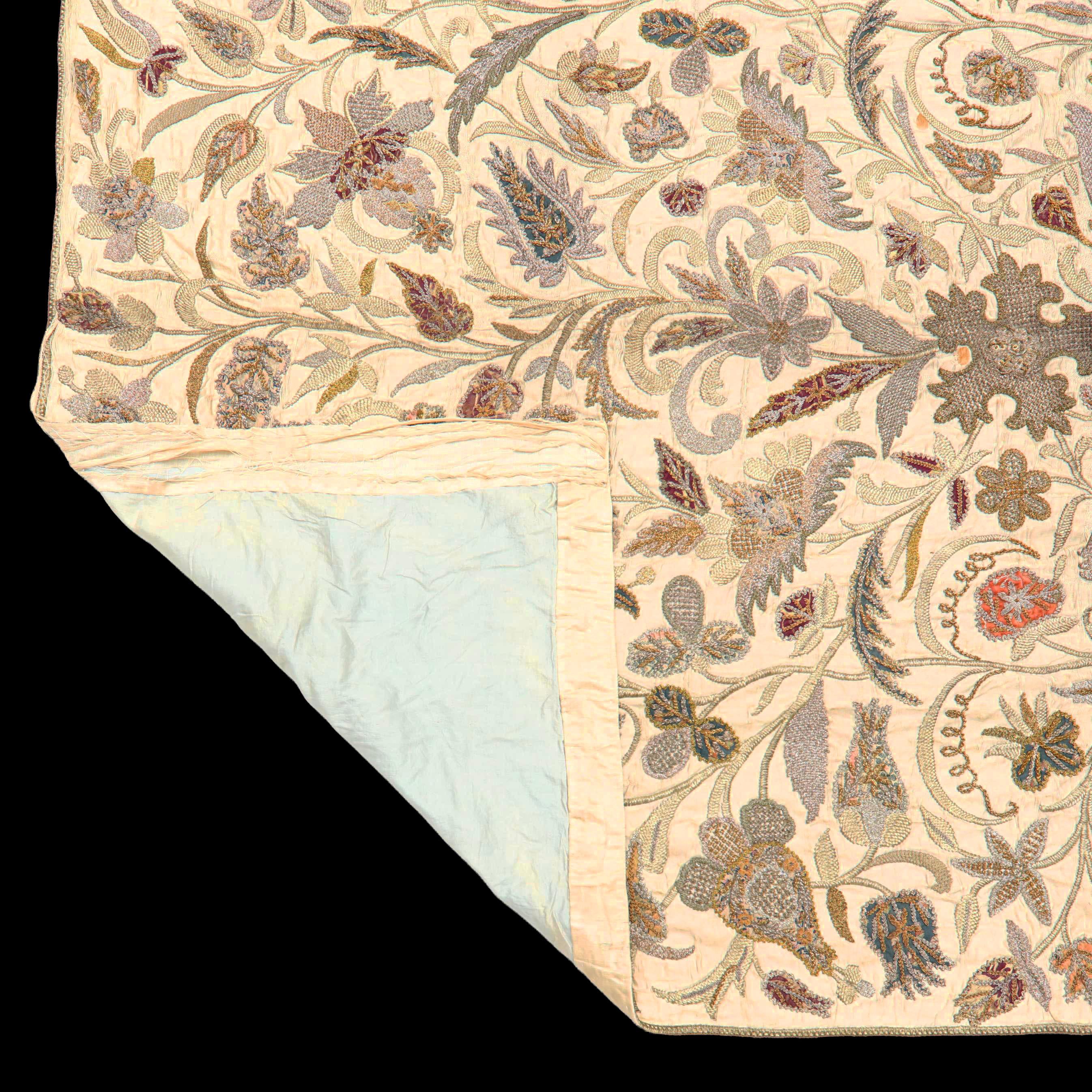 Ottoman Turkish Goldwork Embroidered and Appliqué Panel: 