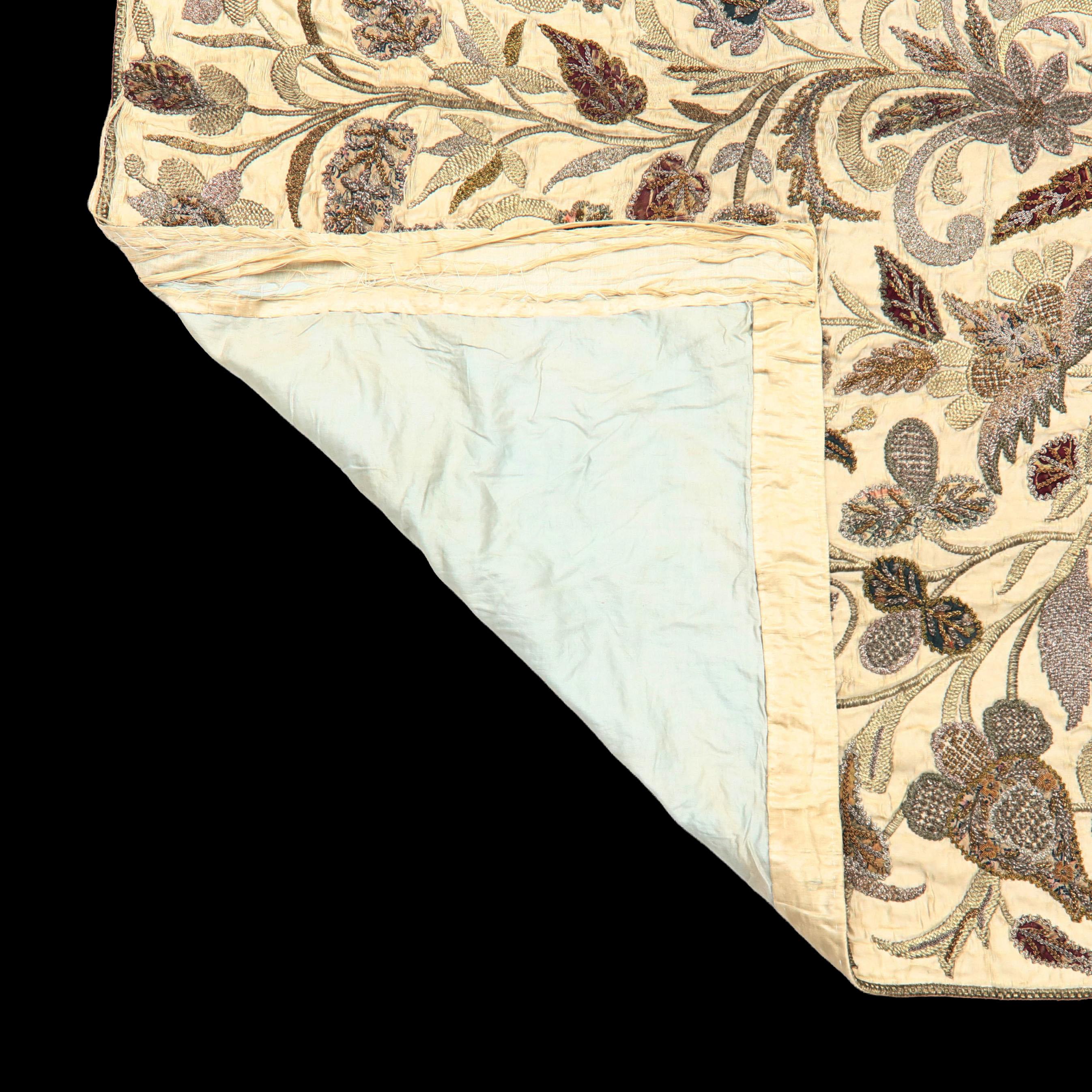 Ottoman Turkish Goldwork Embroidered and Appliqué Panel: 