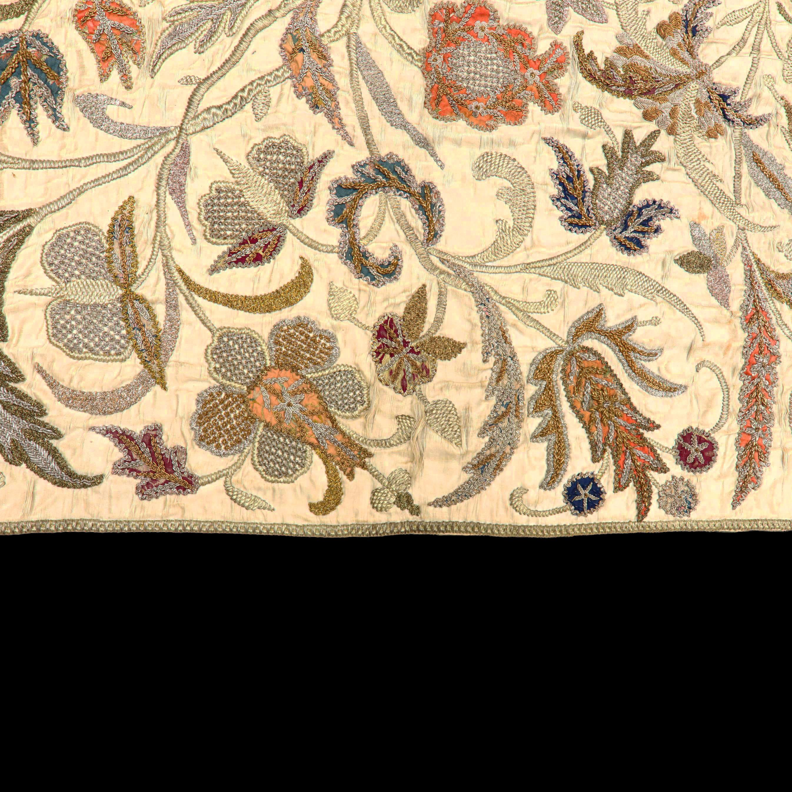 Ottoman Turkish Goldwork Embroidered and Appliqué Panel: 