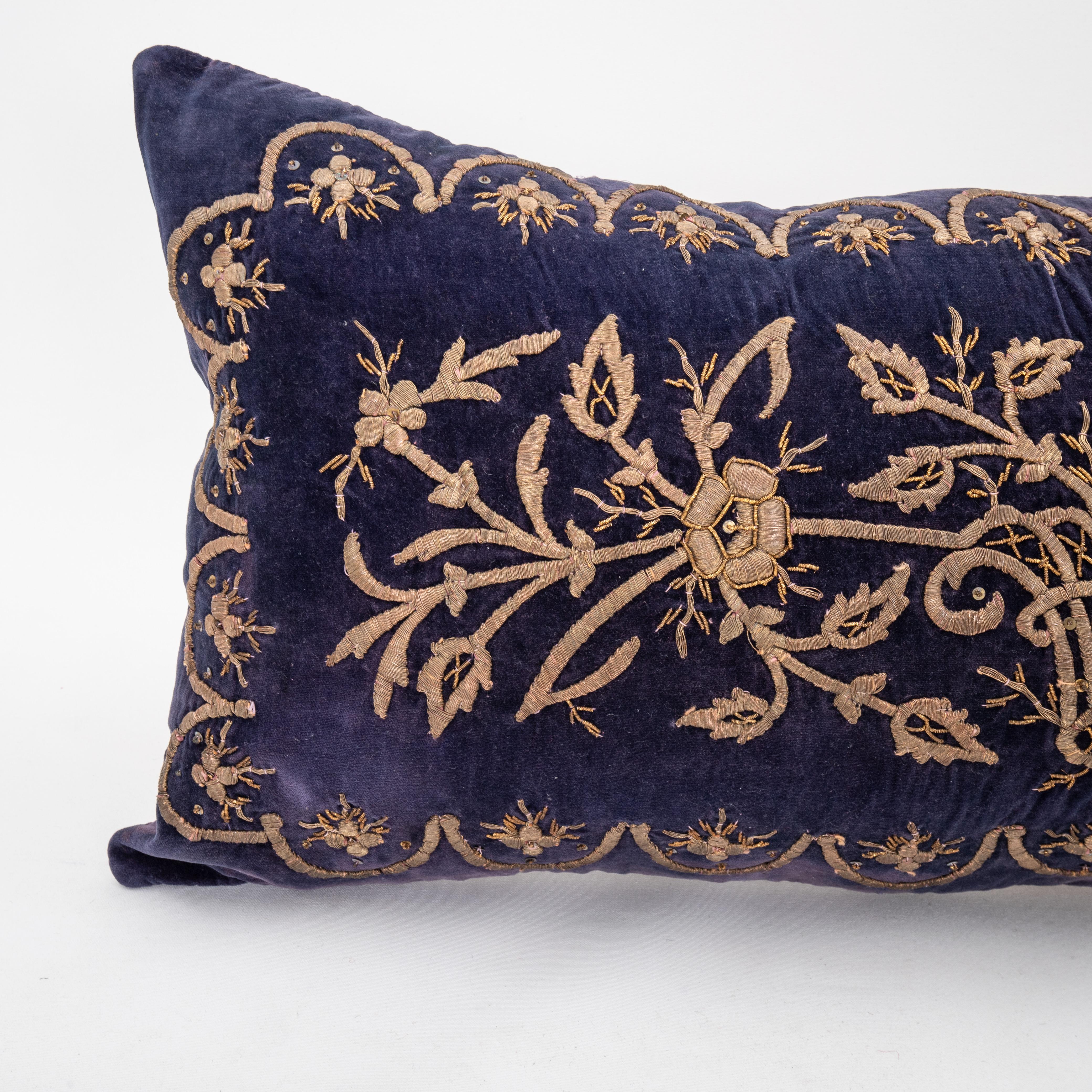 Embroidered Ottoman / Turkish Pillow Cover in Sarma Technique, late 19th / Early 20th C. For Sale