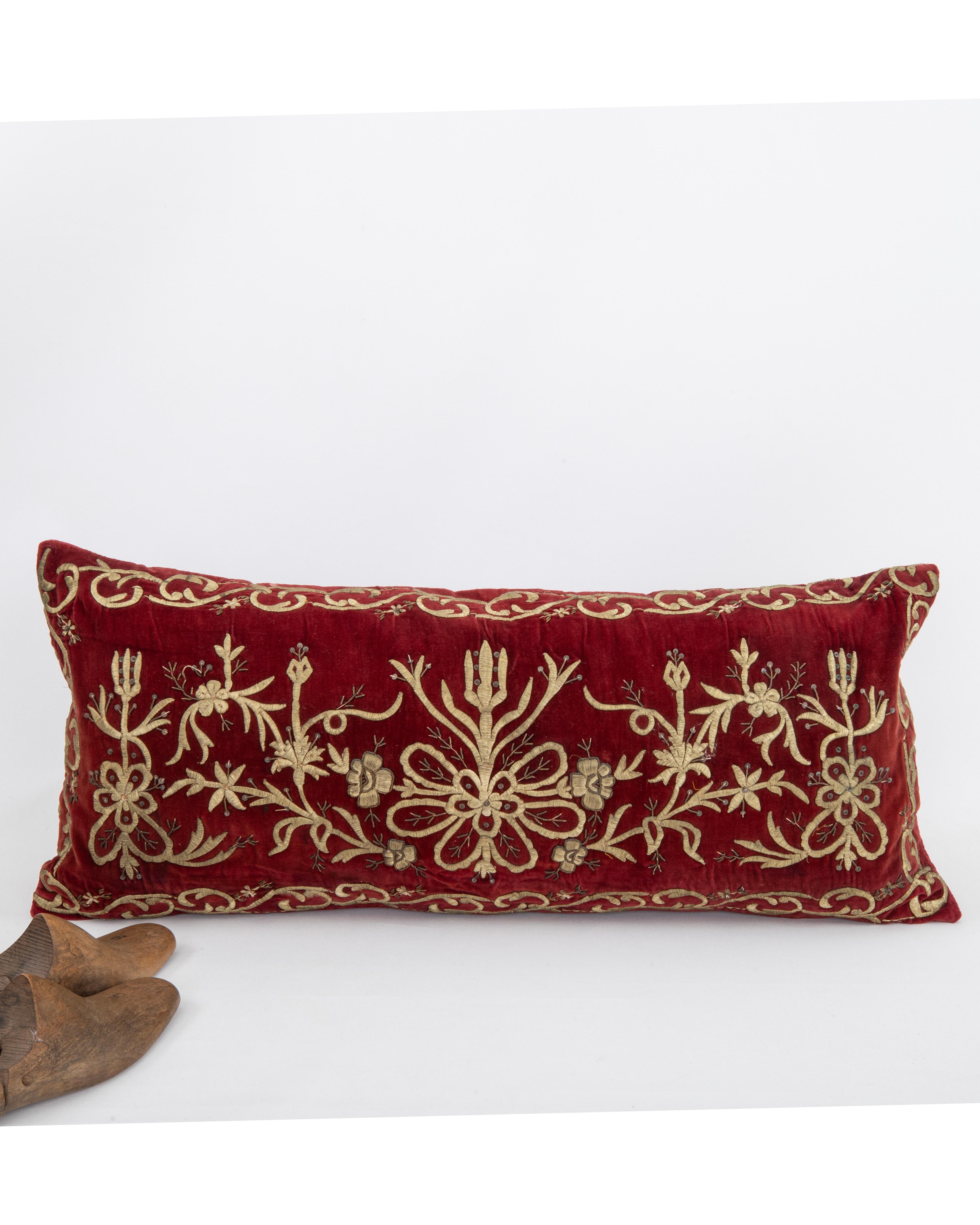 Embroidered Ottoman / Turkish Pillow Cover in Sarma Technique, late 19th / Early 20th C. For Sale