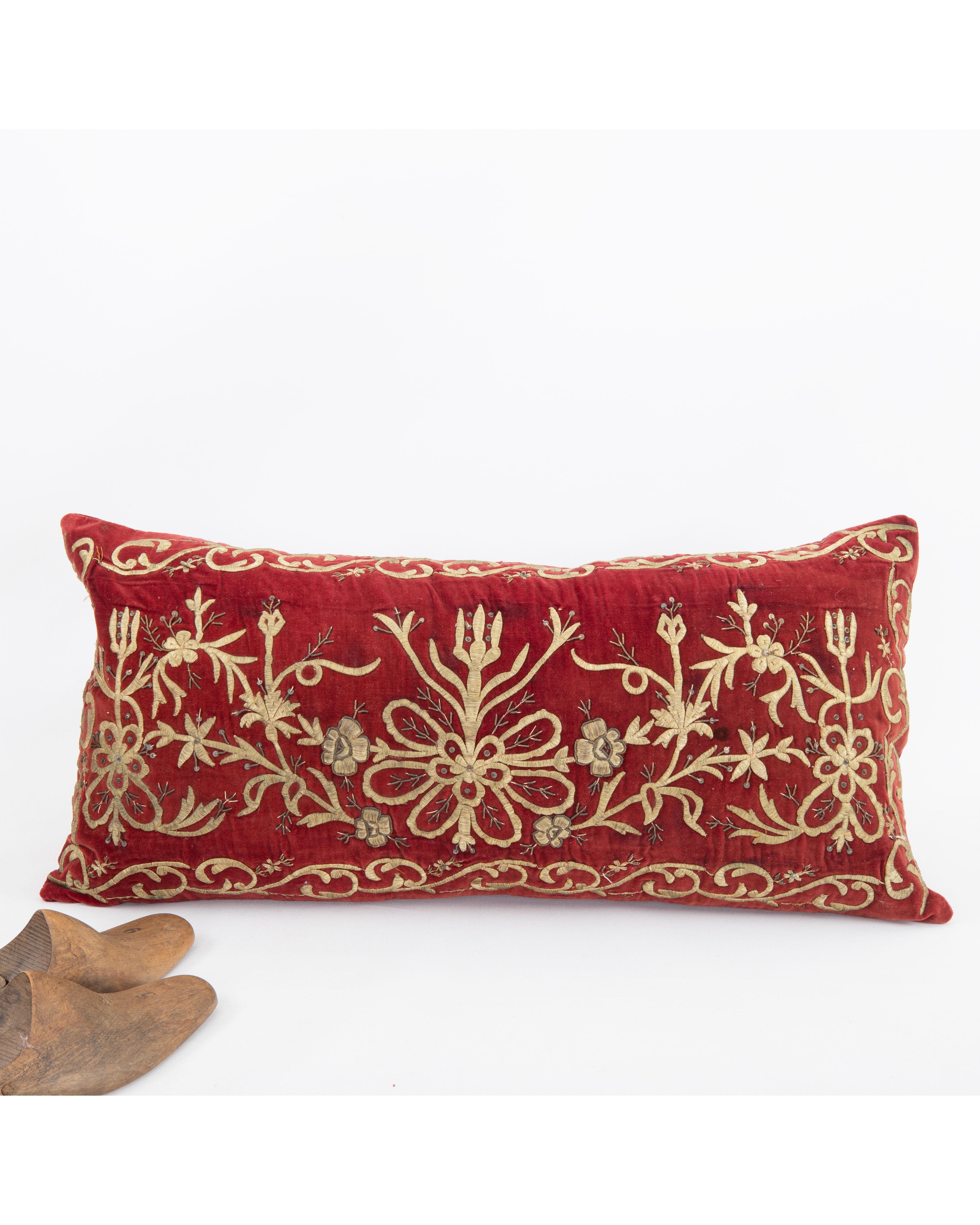 Embroidered Ottoman / Turkish Pillow Cover in Sarma Technique, late 19th / Early 20th C. For Sale
