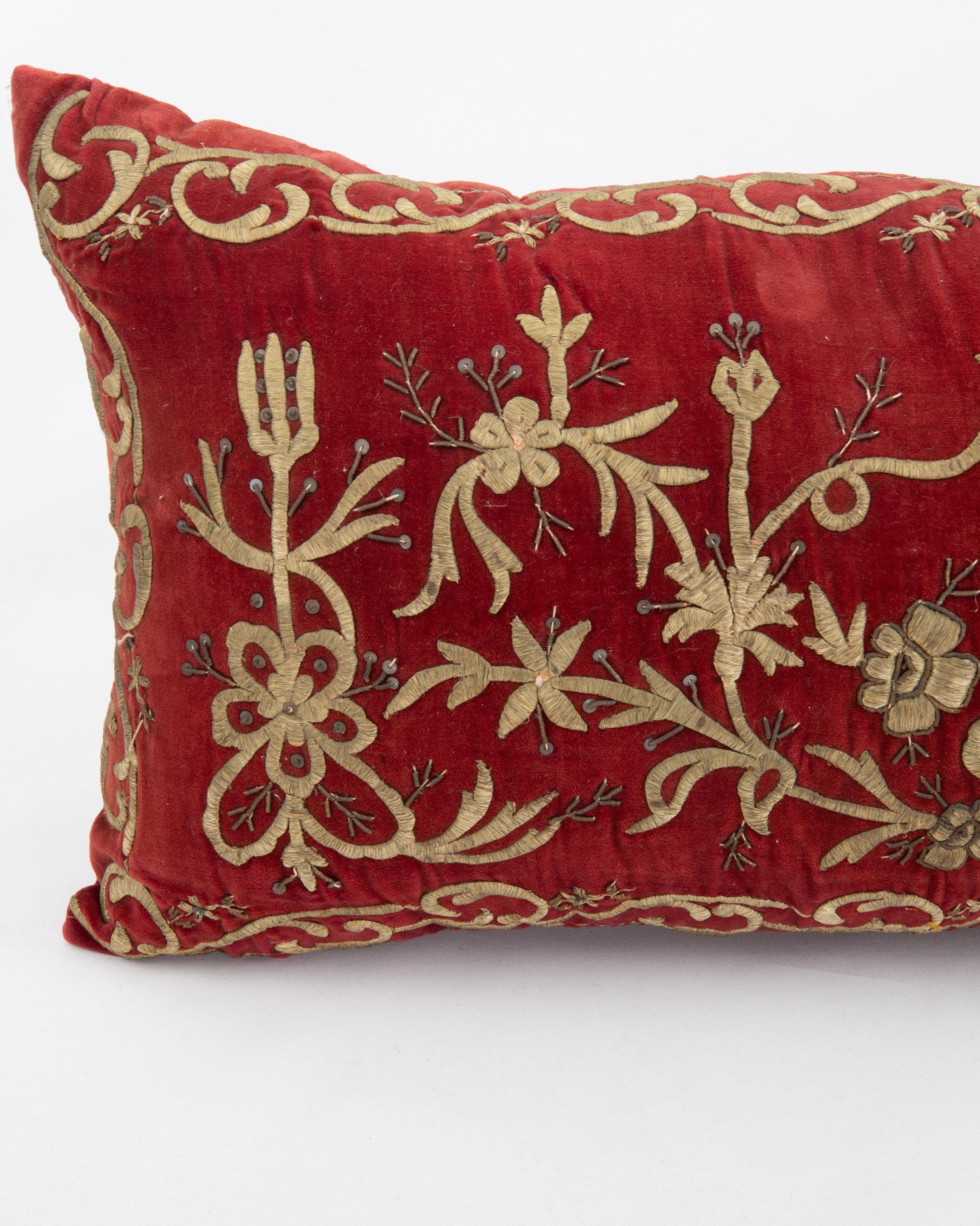 Embroidered Ottoman / Turkish Pillow Cover in Sarma Technique, late 19th / Early 20th C. For Sale
