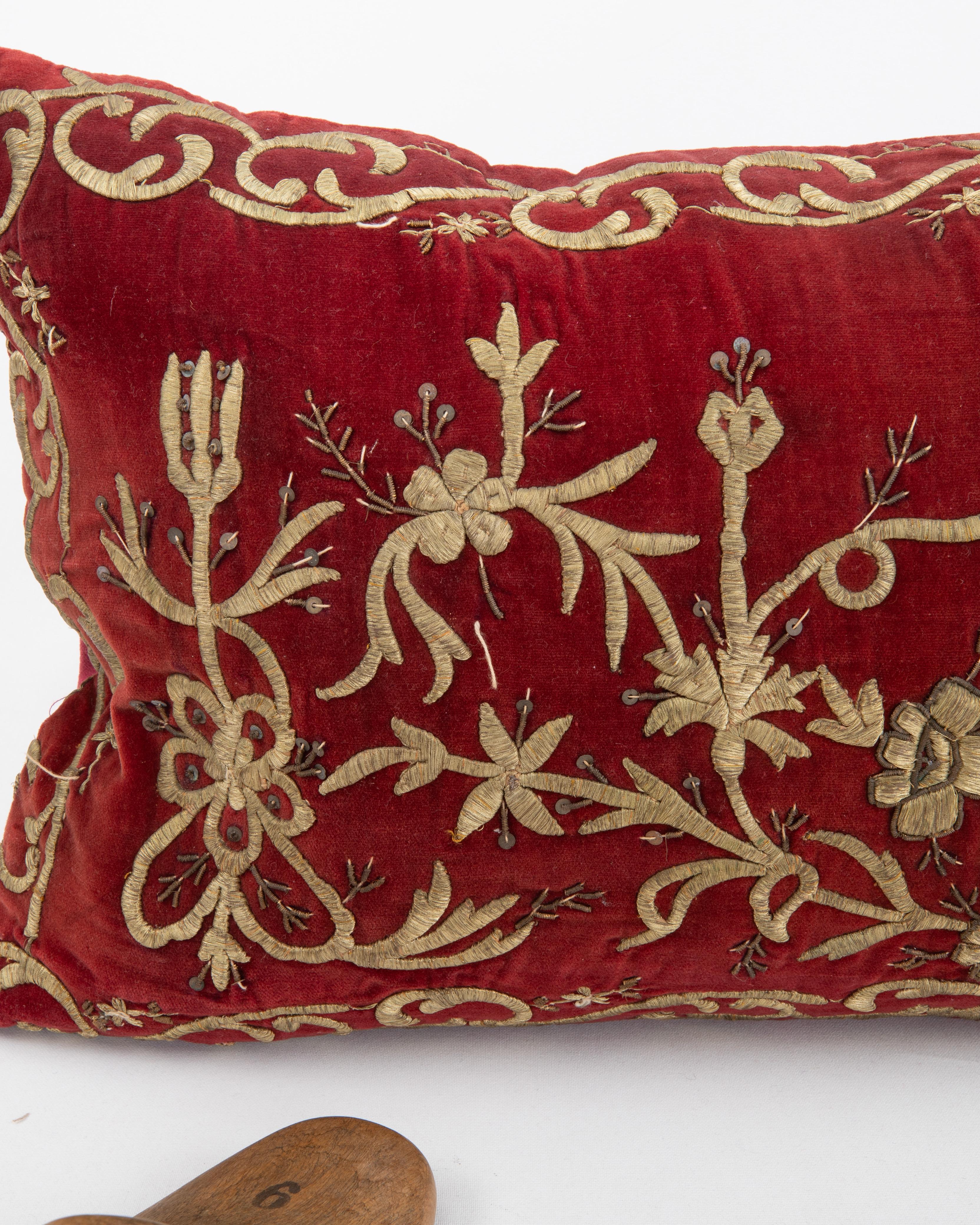 20th Century Ottoman / Turkish Pillow Cover in Sarma Technique, late 19th / Early 20th C. For Sale