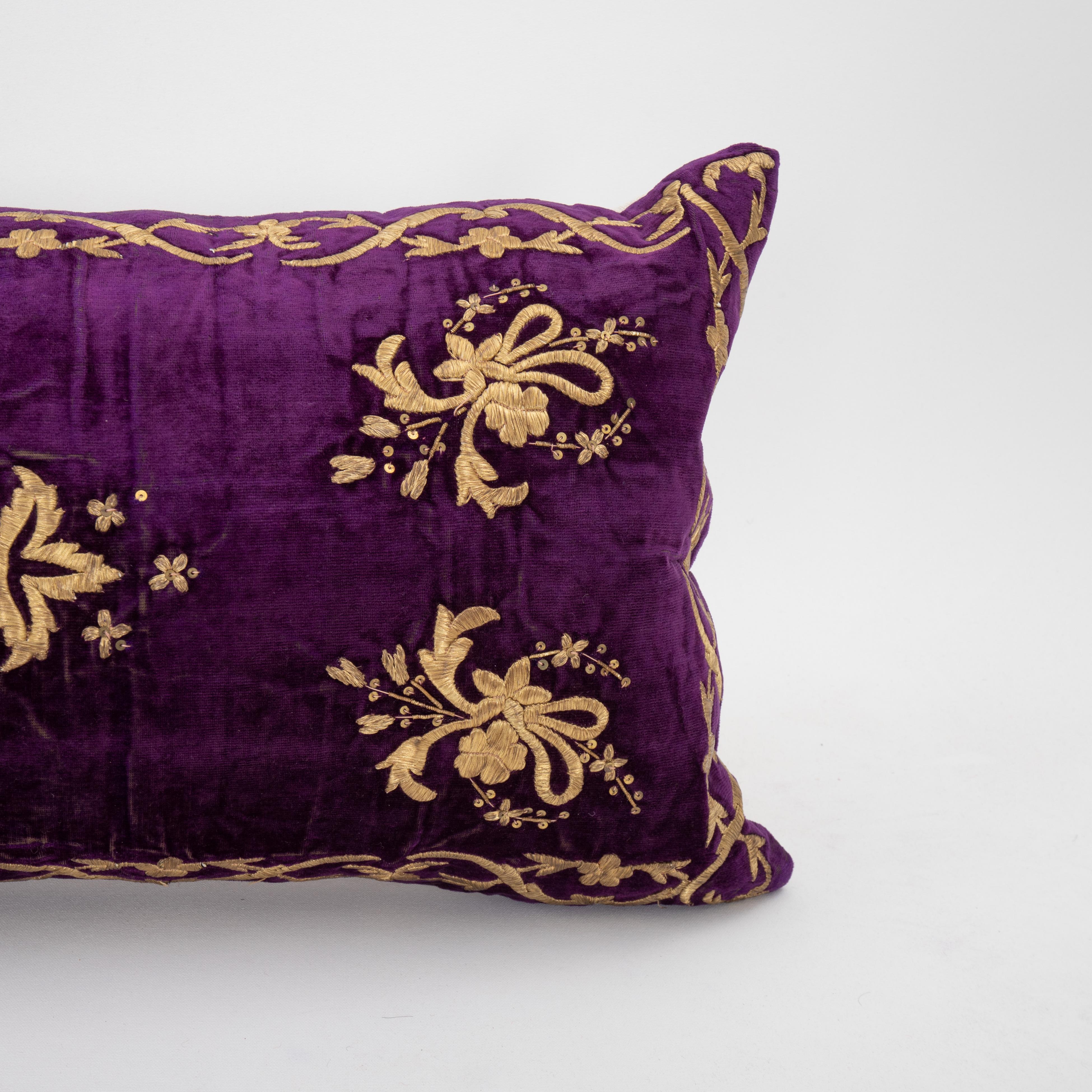 19th Century Ottoman / Turkish Pillow Cover in Sarma Technique, late 19th / Early 20th C. For Sale