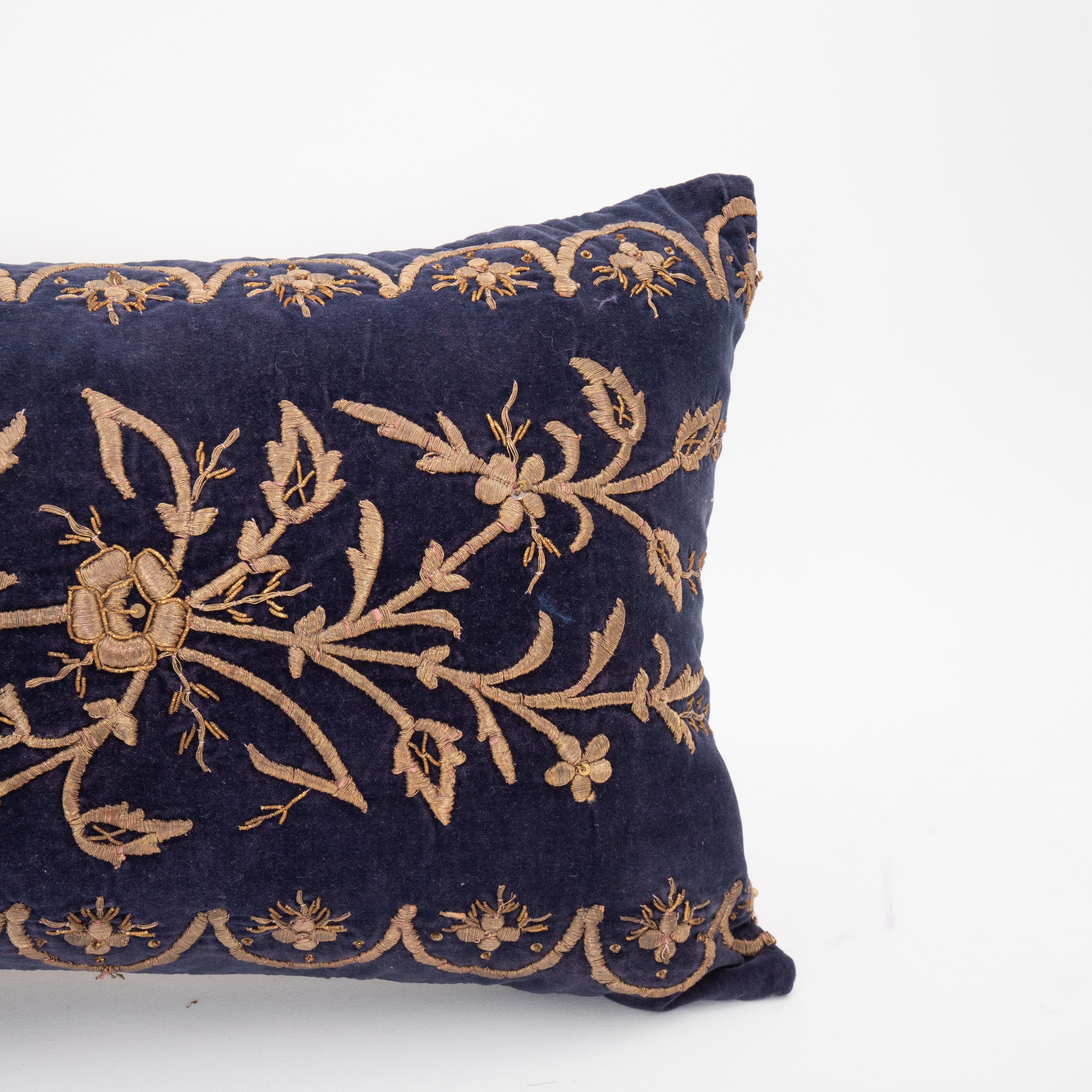 19th Century Ottoman / Turkish Pillow Cover in Sarma Technique, late 19th / Early 20th C. For Sale