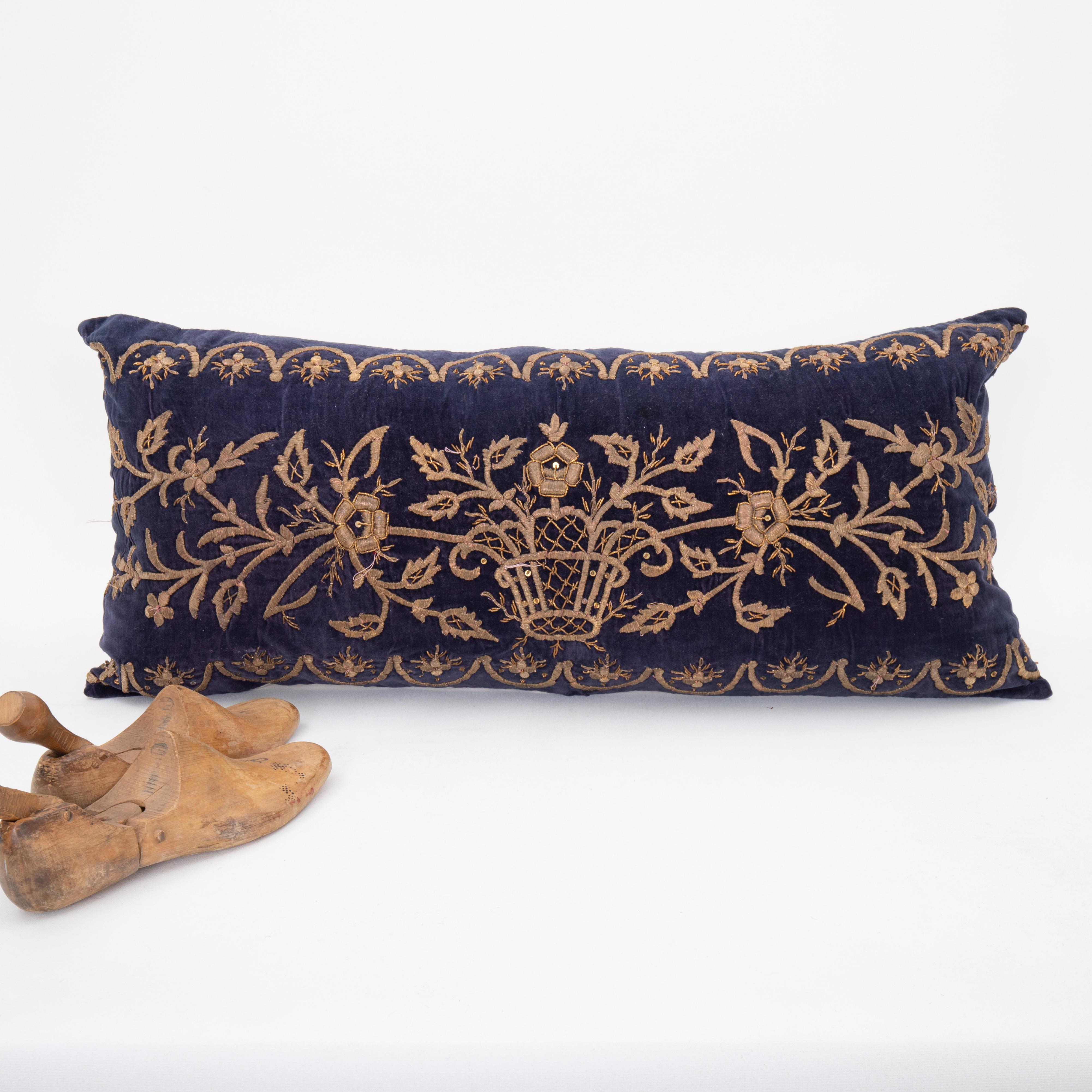 Metallic Thread Ottoman / Turkish Pillow Cover in Sarma Technique, late 19th / Early 20th C. For Sale