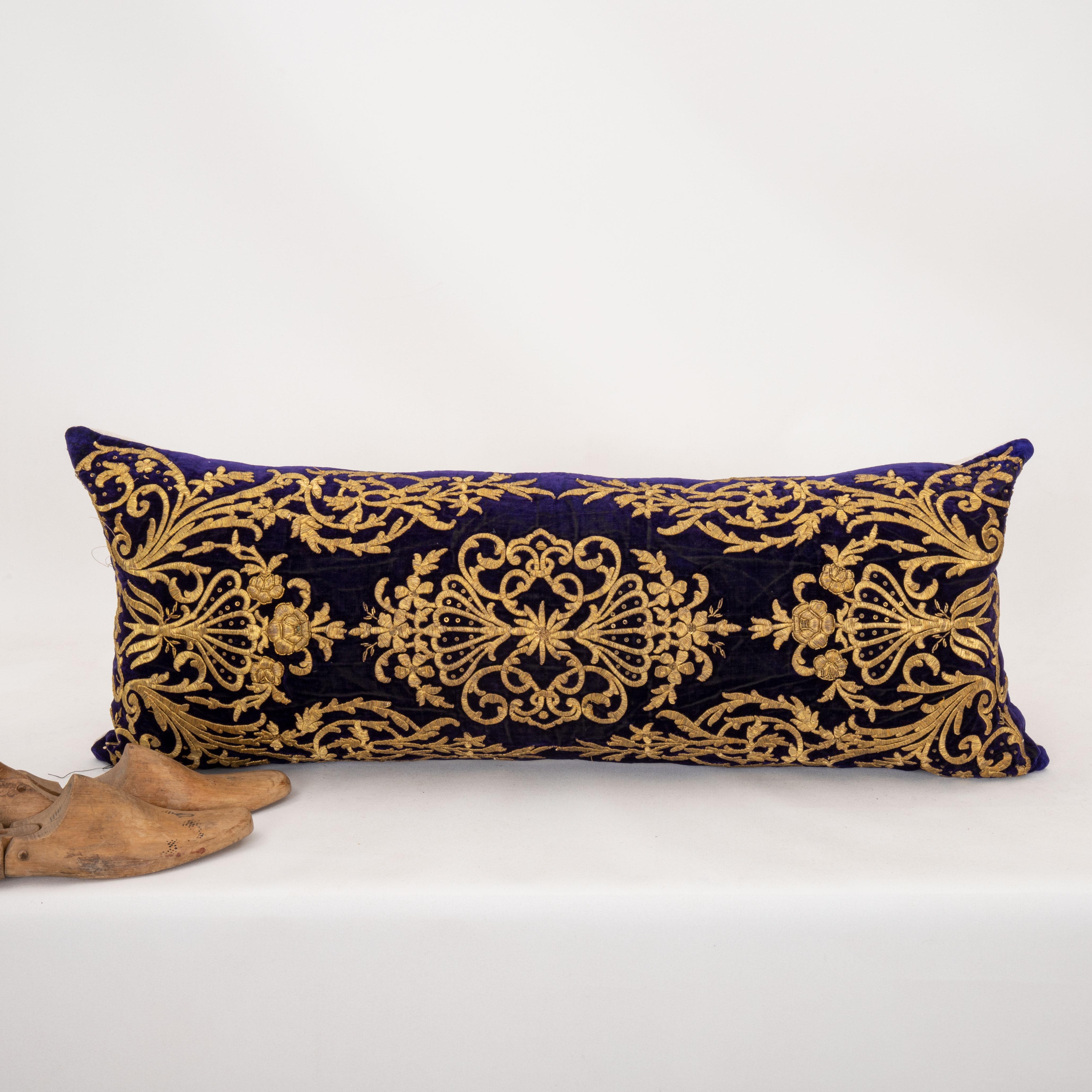 Silk Ottoman / Turkish Pillow Cover in Sarma Technique, late 19th / Early 20th C. For Sale