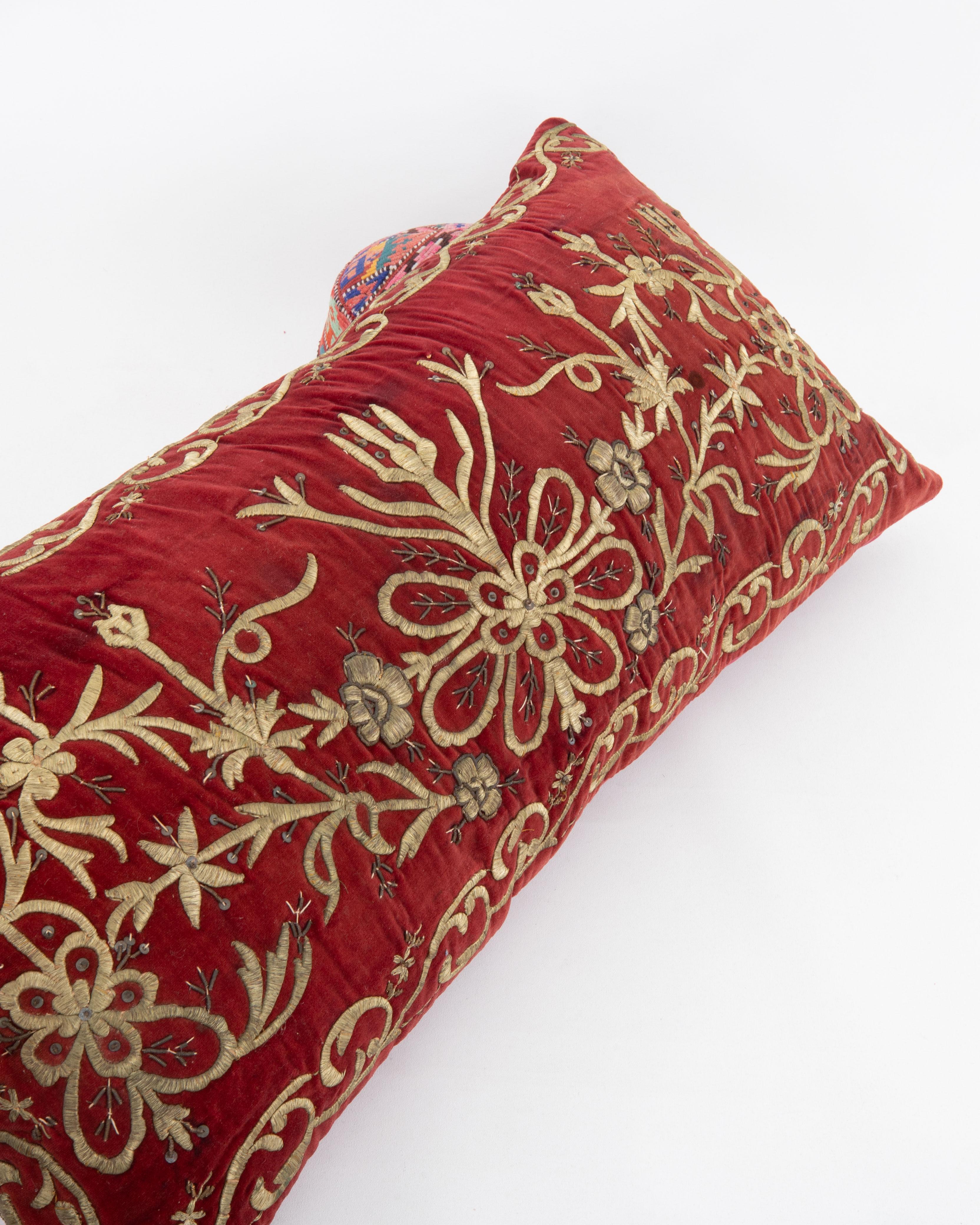 Metallic Thread Ottoman / Turkish Pillow Cover in Sarma Technique, late 19th / Early 20th C. For Sale