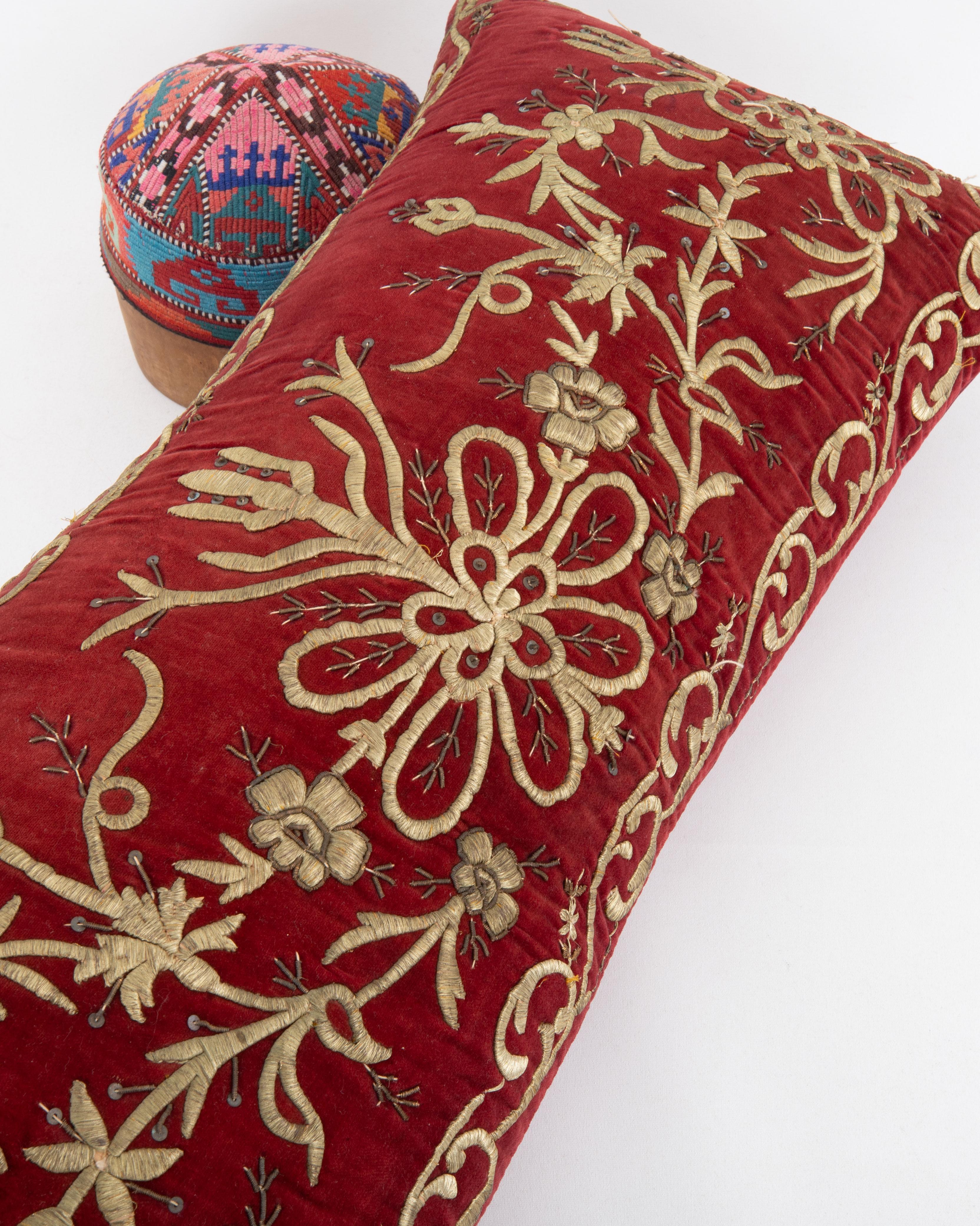 Metallic Thread Ottoman / Turkish Pillow Cover in Sarma Technique, late 19th / Early 20th C. For Sale
