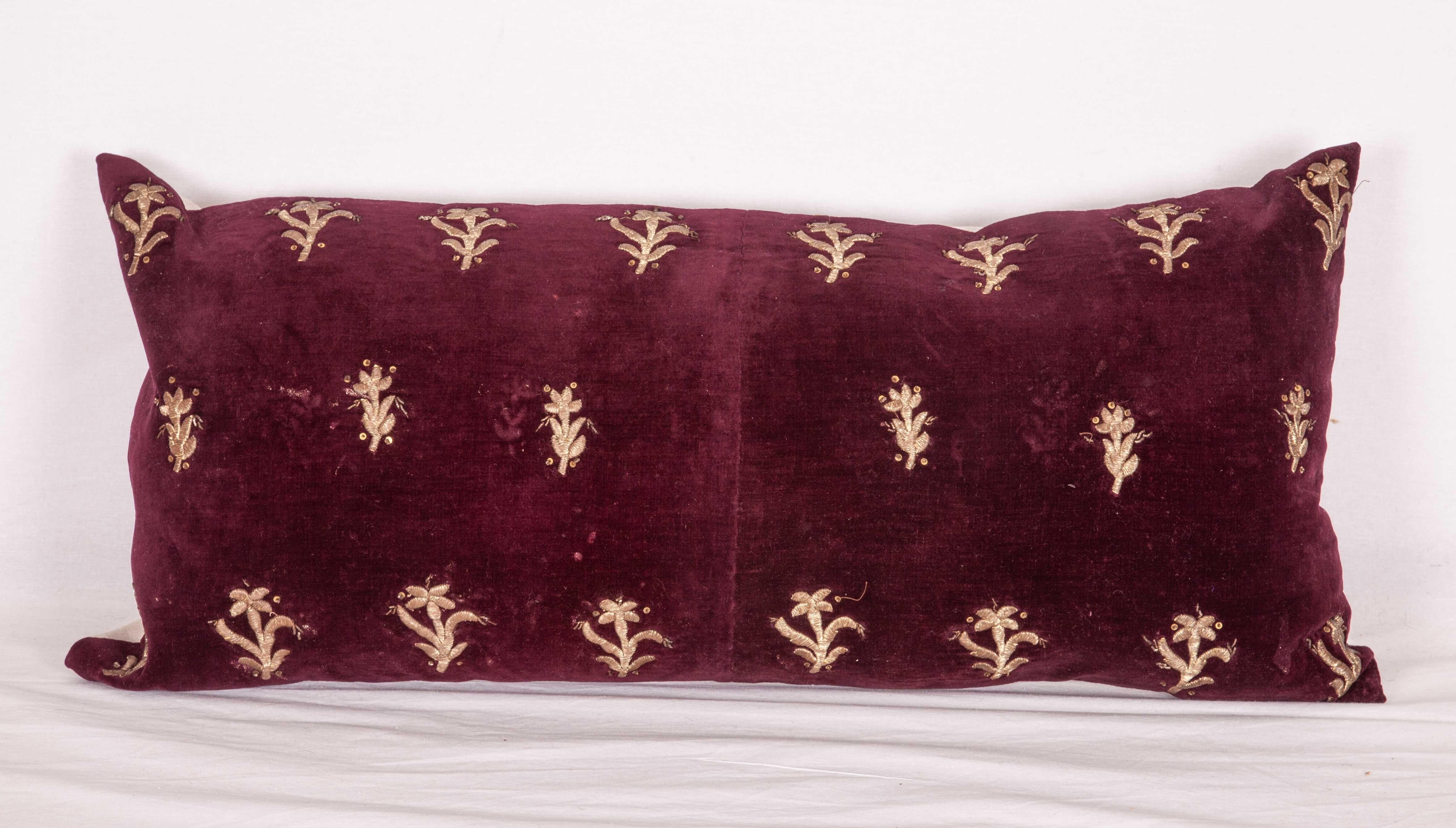 Embroidered Ottoman Turkish Velvet Pillow Cases, Early 20th Century For Sale