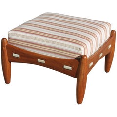 Ottoman with Vintage Cotton Ticking