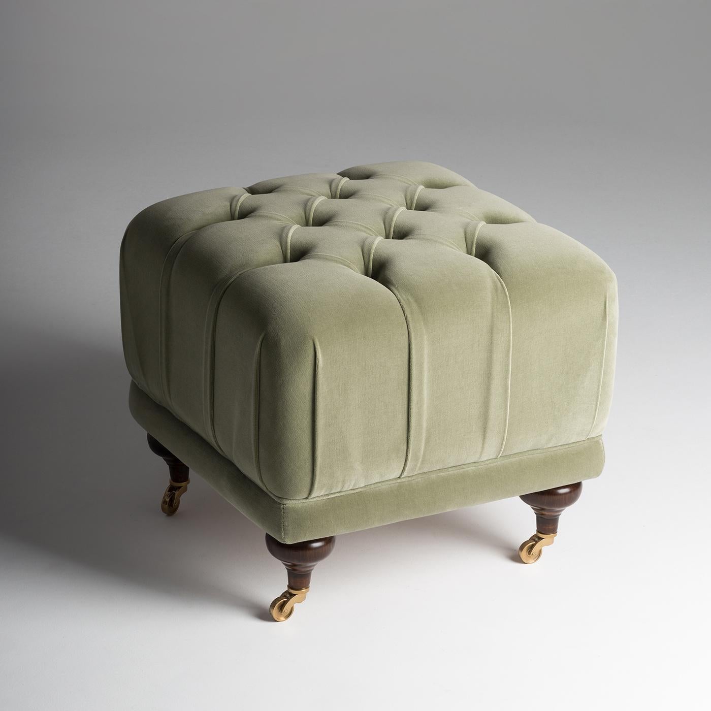 Nicola Mantellassi has designed the Ottoman to complete the Couture sofa collection, giving a comfortable seat in a special event. All versions of this Ottoman have a covered base that emphasizes the proportions between the volumes. This creates a