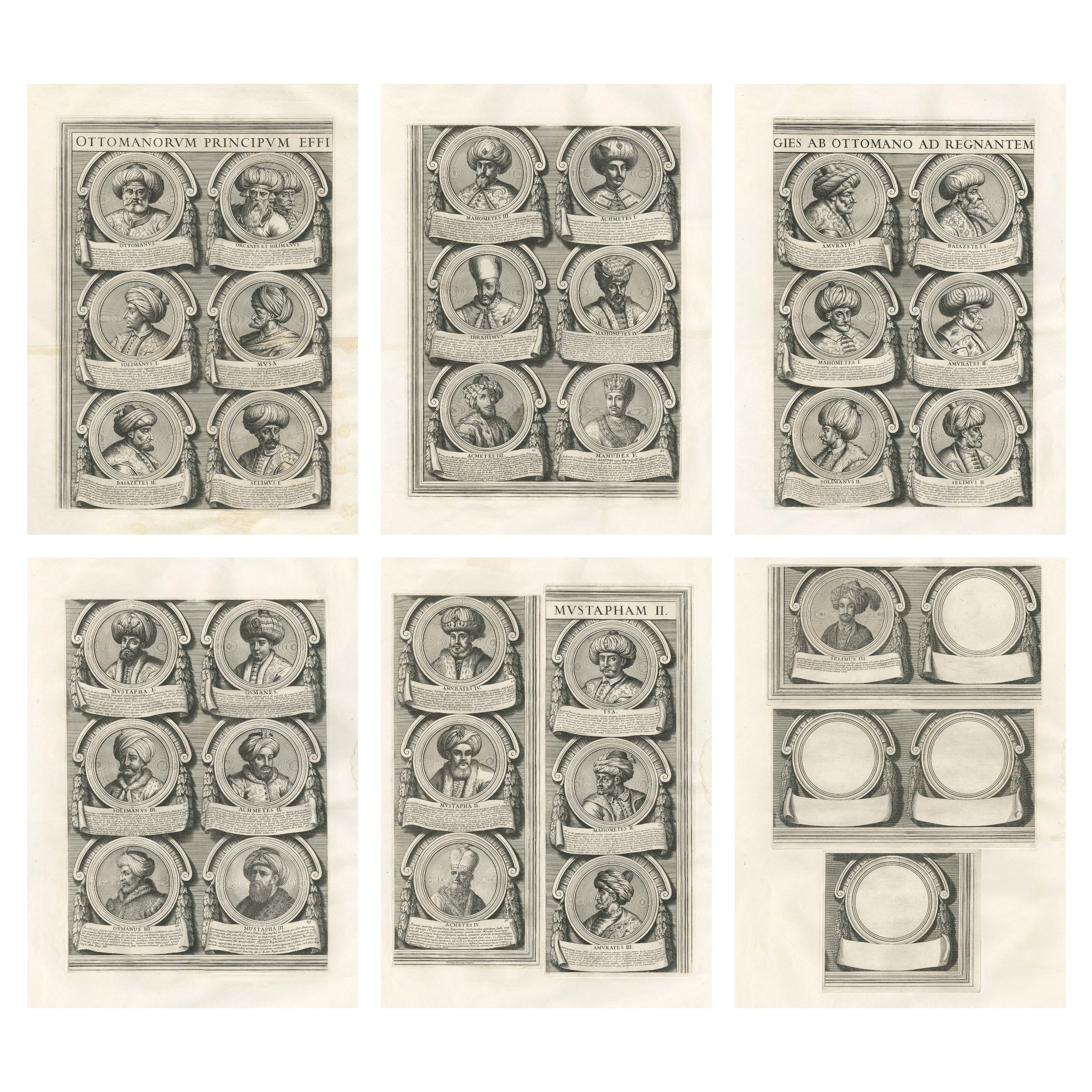 Ottomanorum Principum Effigies – Complete Ottoman Rulers Table, Rome c.1700