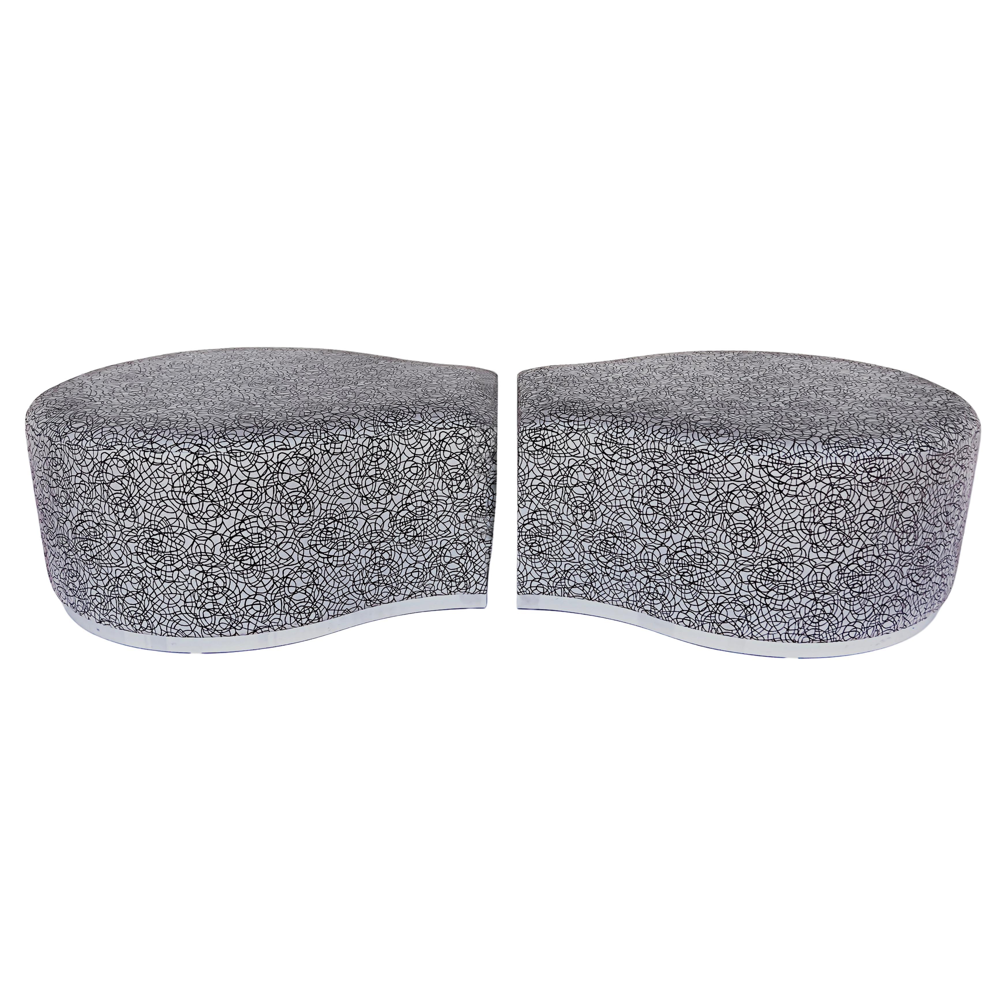 Overscale Ottomans by Armenio, Paris for Christian Dior Boutique Display Pair For Sale