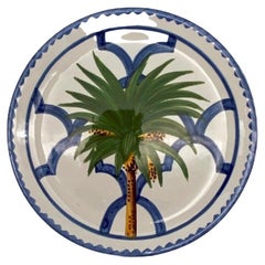 Ottomans Palms Handpainted Ceramic Dinner Plate Made in Italy