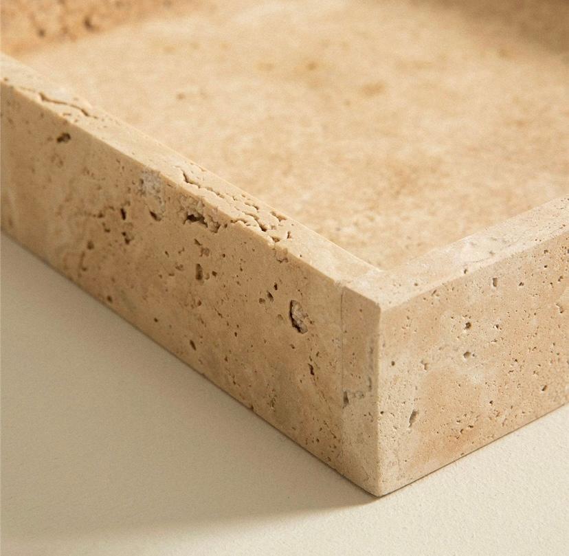 Bandeja de Travertino OTTOMANS 10'' , Beige Bandeja Decorativa Baño, Cocina, Salón en venta 2