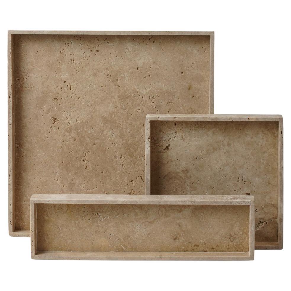 Bandeja de Travertino Cuadrada de 16'' OTTOMANS para Decoración de Baños, Cocinas y Salones en venta