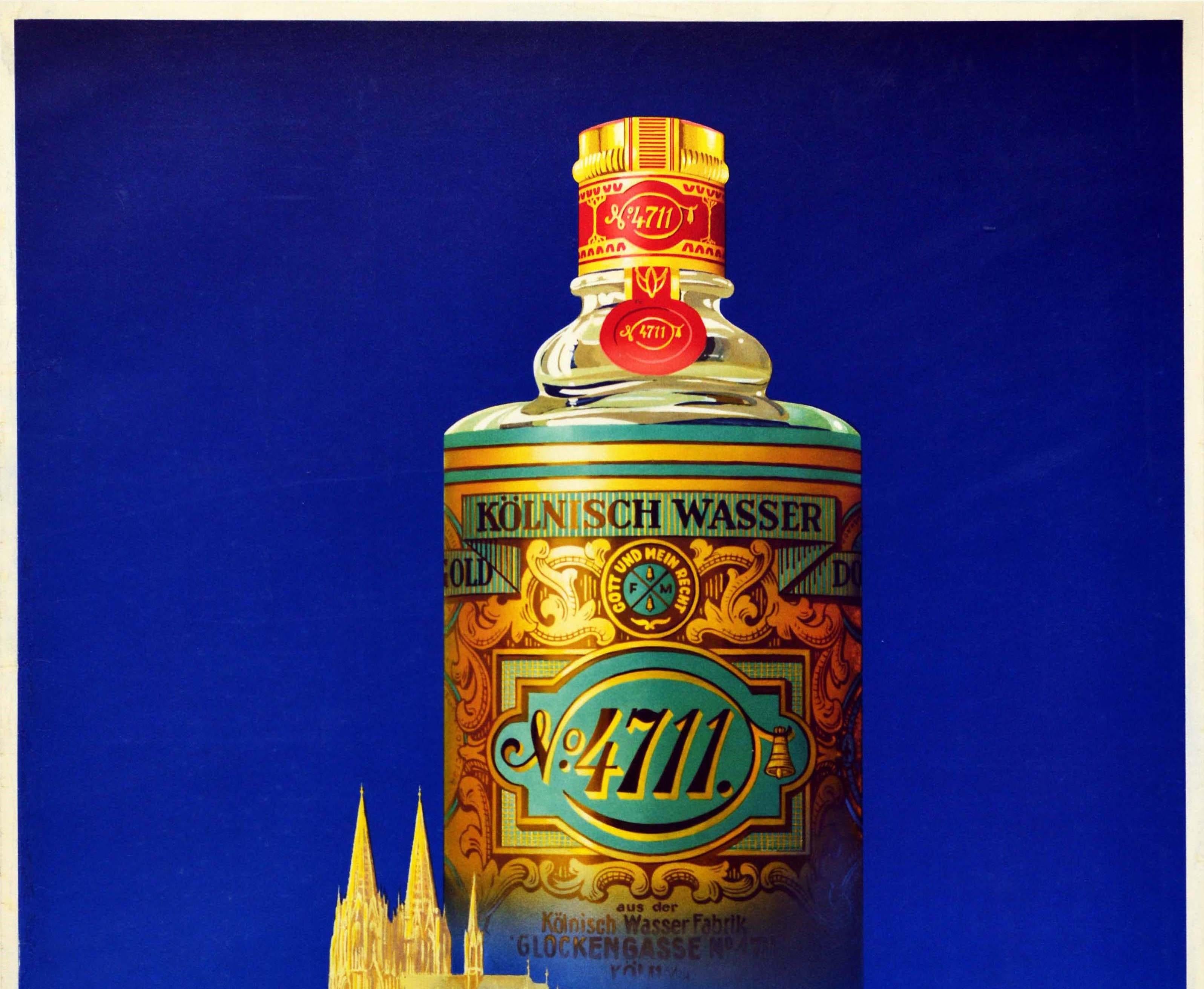 Original Vintage Perfume Advertising Poster For Eau De Cologne 4711 Koln Germany - Print by Ottomar Anton