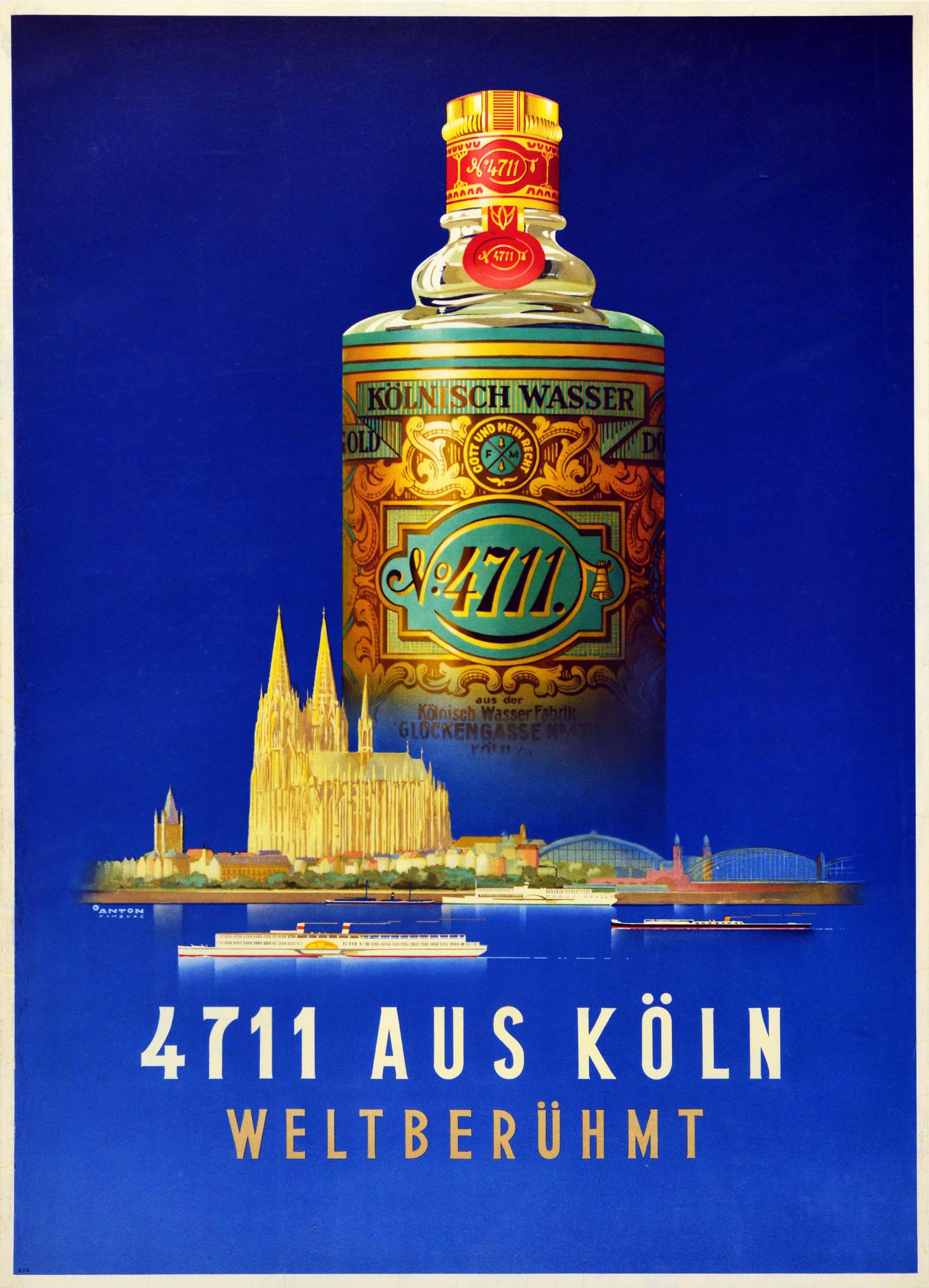 Ottomar Anton Print - Original Vintage Perfume Advertising Poster For Eau De Cologne 4711 Koln Germany
