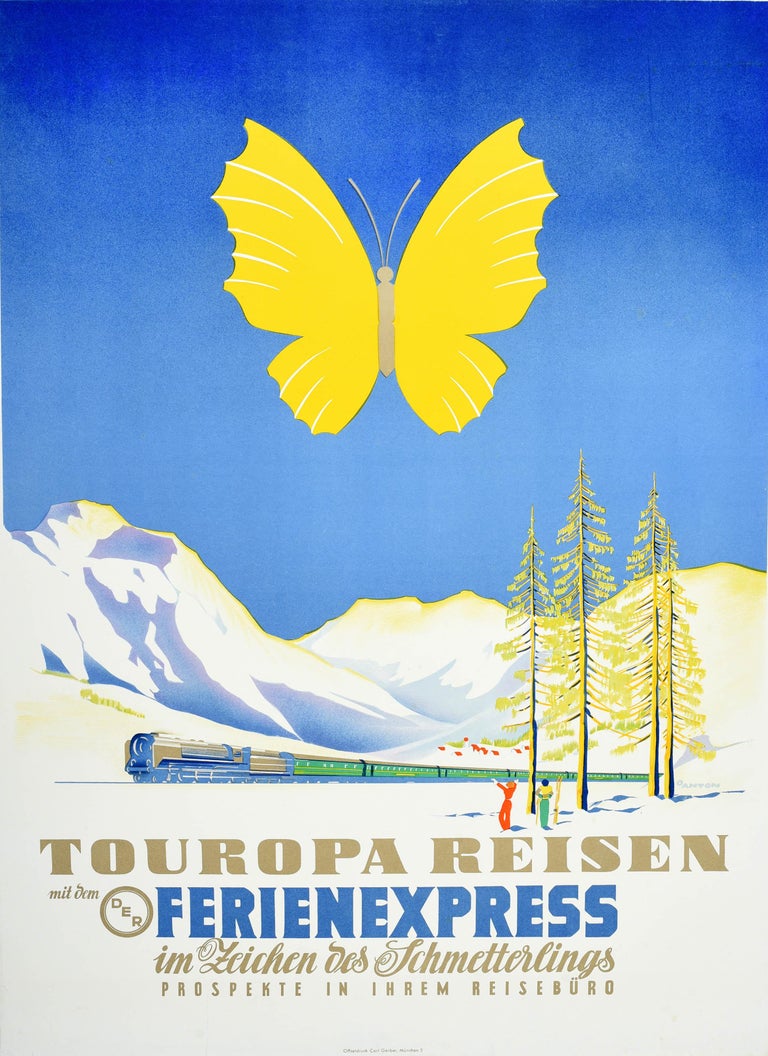 Ottomar Anton - Original Vintage Travel Poster Touropa Winter Sport ...