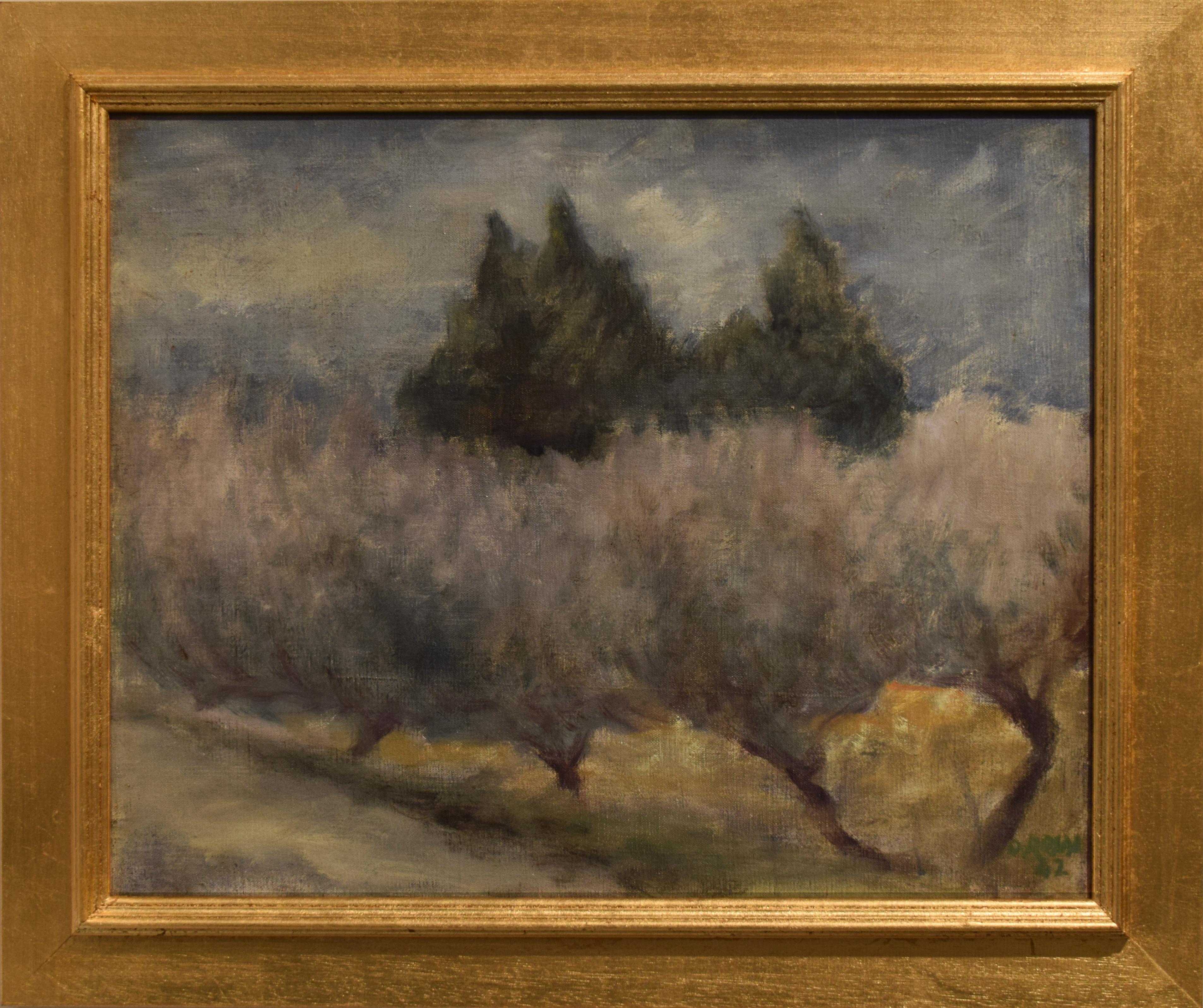 Olivos en la Toscana - Painting de Ottone Rosai