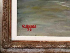 Tuscan Landscape - Original Oil Paint by Ottone Rosai - 1933