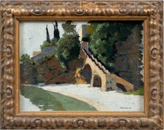 Vintage Ottone Zorlini (Venetian painter) - 20th century painting - Landscape staircase