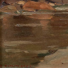 Ottone Zorlini (Venetian painter) - 20th century painting - Landscape with lake