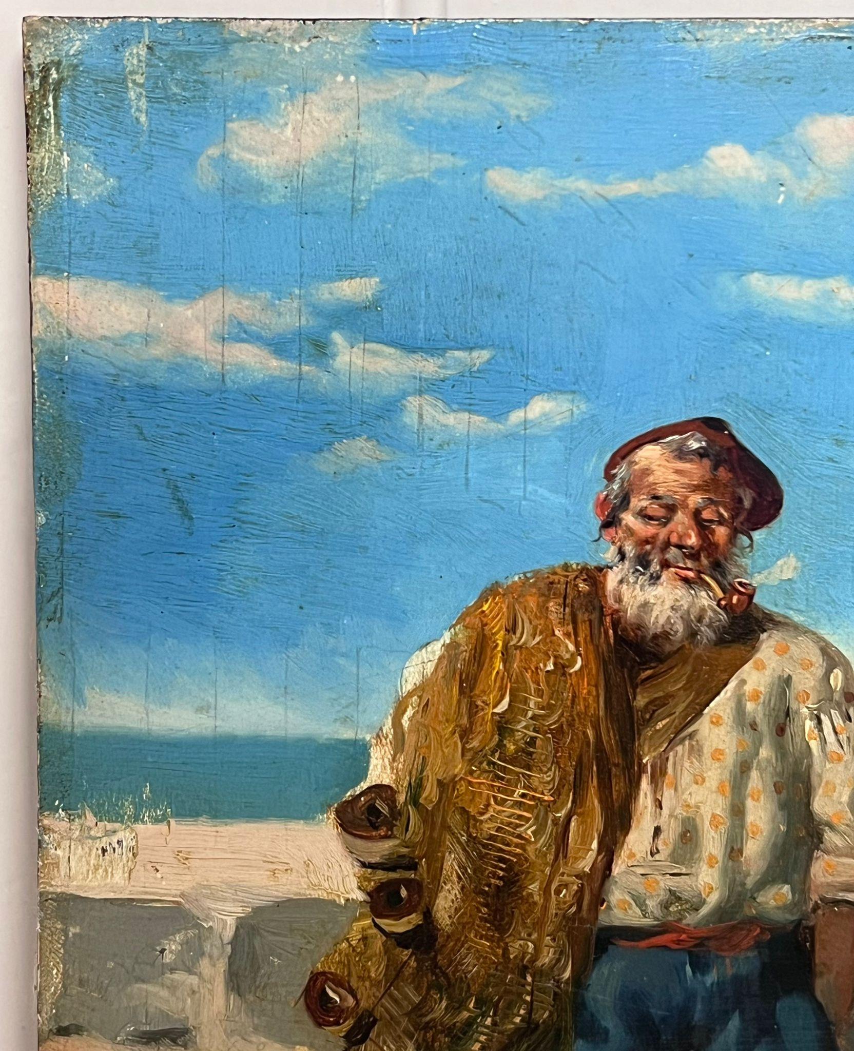 oil painting fisherman