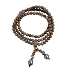 Oud & Tahitian Pearl Buddhist-Inspired Necklace for Men