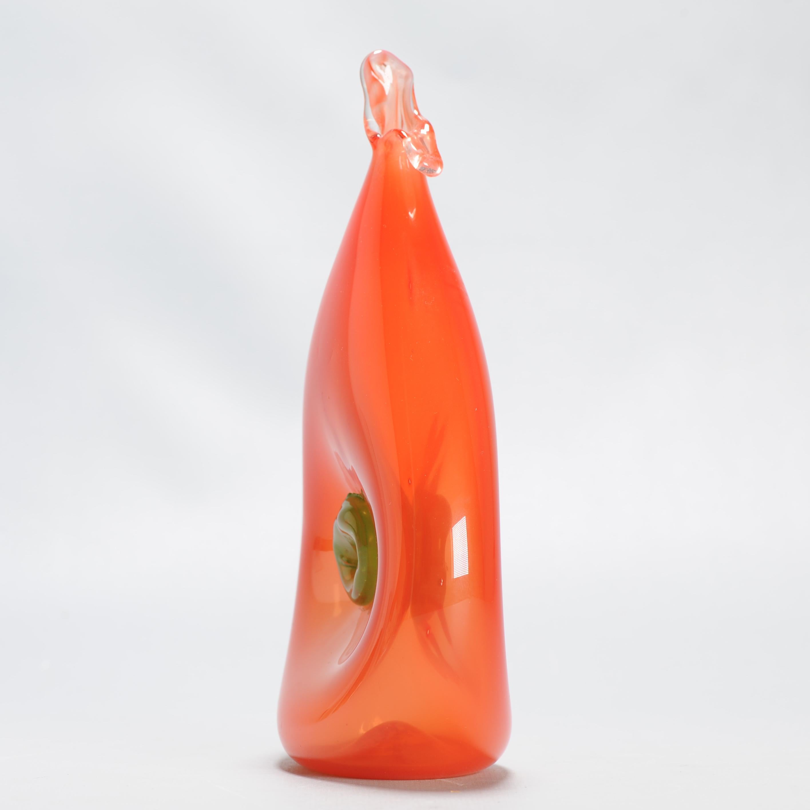 Oude Horn Bernard Heesen Unica, Leerdam-Glasvase, Einzelausgabe Leerdam, hergestellt in Holland im Zustand „Gut“ im Angebot in Amsterdam, Noord Holland