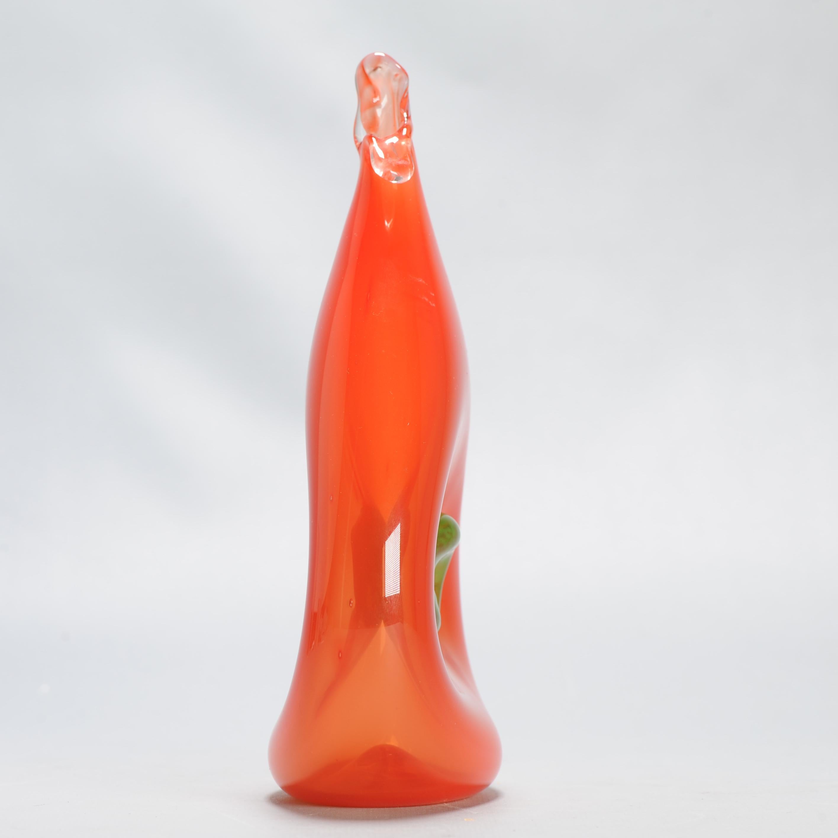 Oude Horn Bernard Heesen Unica, Leerdam-Glasvase, Einzelausgabe Leerdam, hergestellt in Holland (20. Jahrhundert) im Angebot