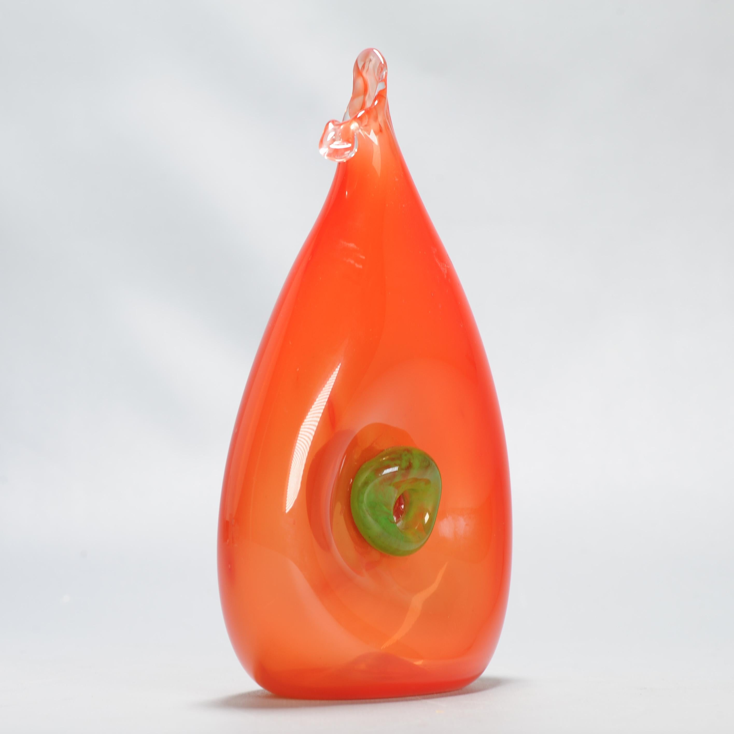 Oude Horn Bernard Heesen Unica, Leerdam-Glasvase, Einzelausgabe Leerdam, hergestellt in Holland (Glaskunst) im Angebot