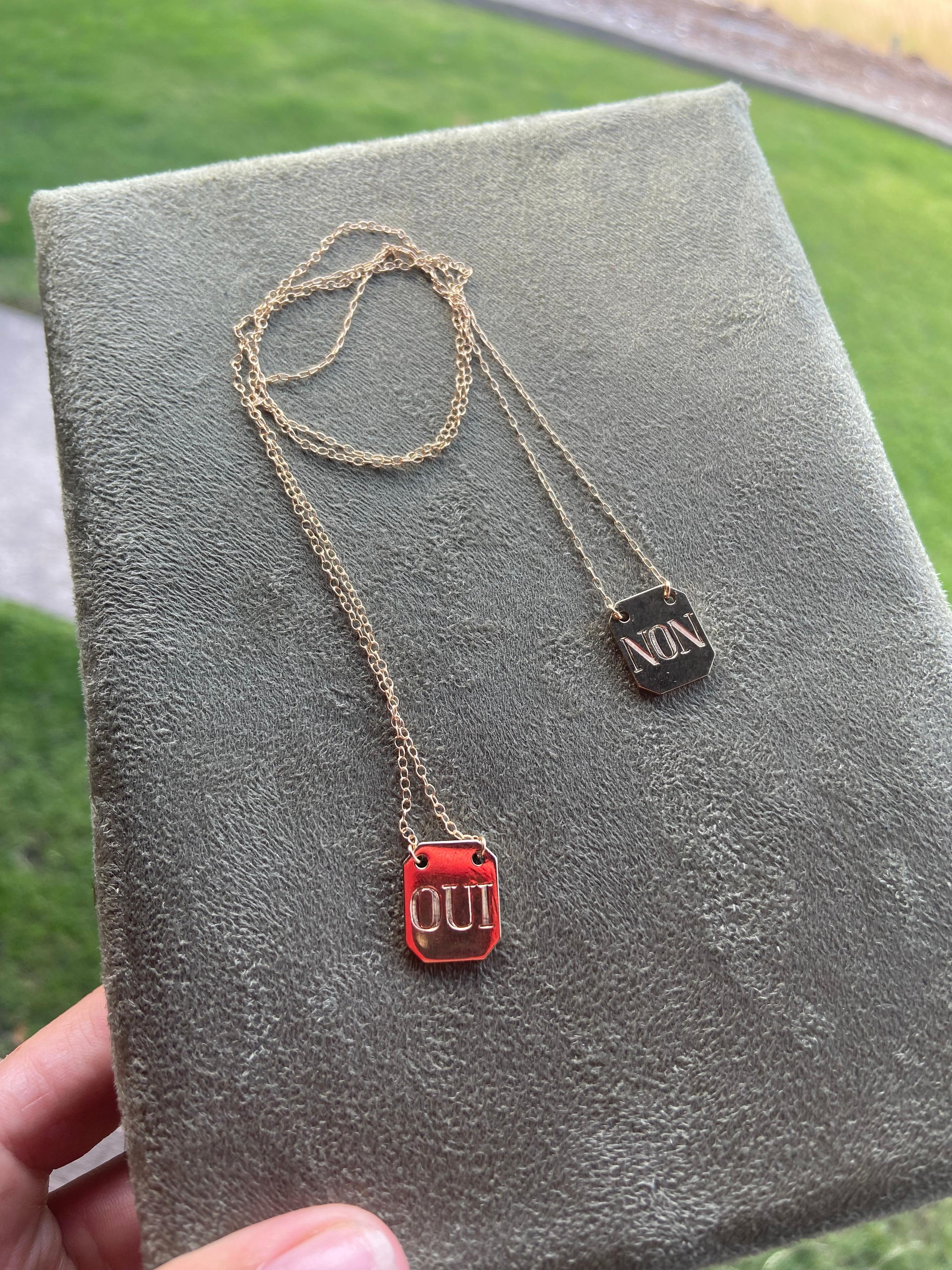 OUI/NON Scapular Necklace (Tag Necklace) In New Condition For Sale In Missoula, MT