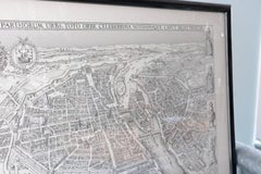 Vintage Framed French Map of Paris Black and White
